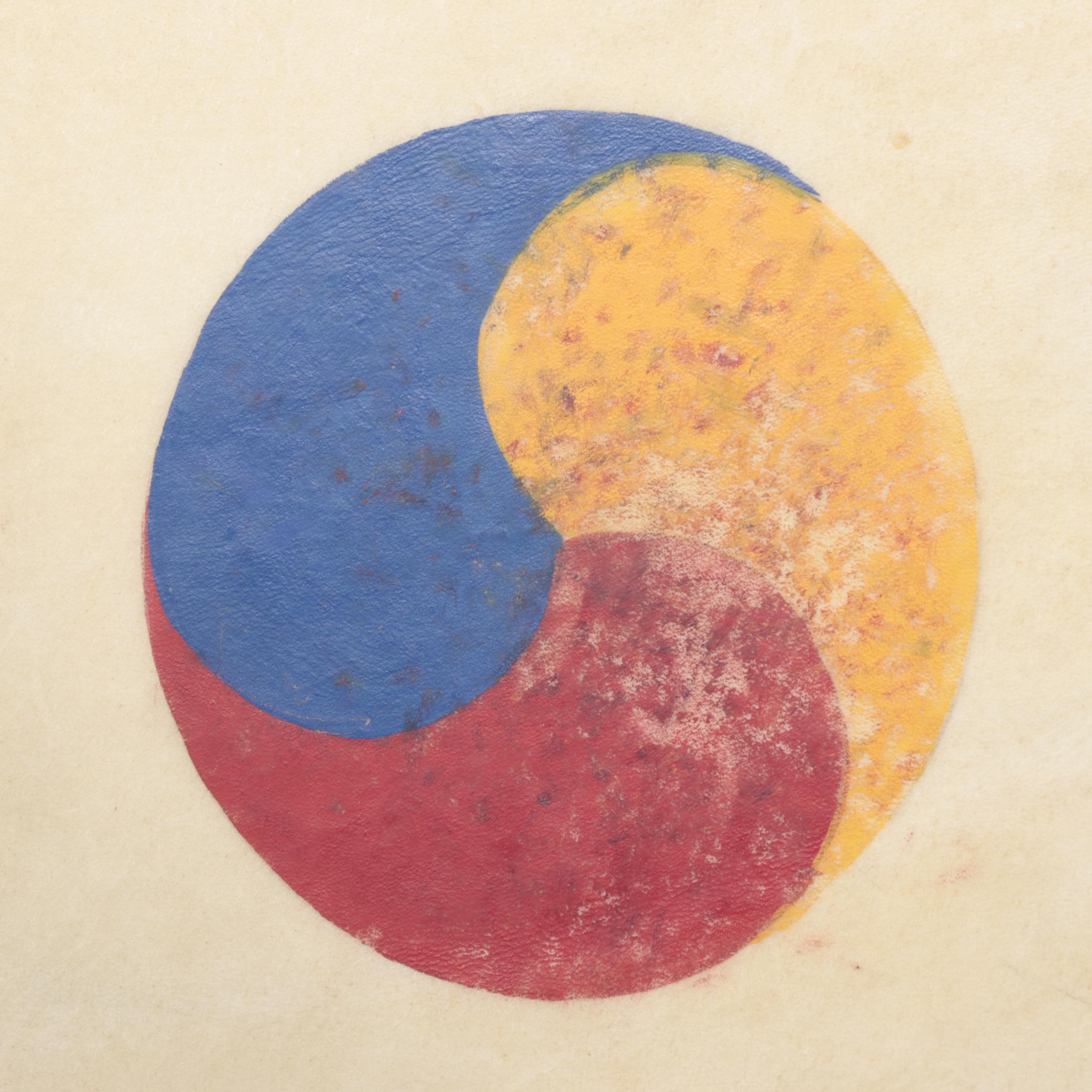 Korean Buk Drum on Polychromed Wood Stand