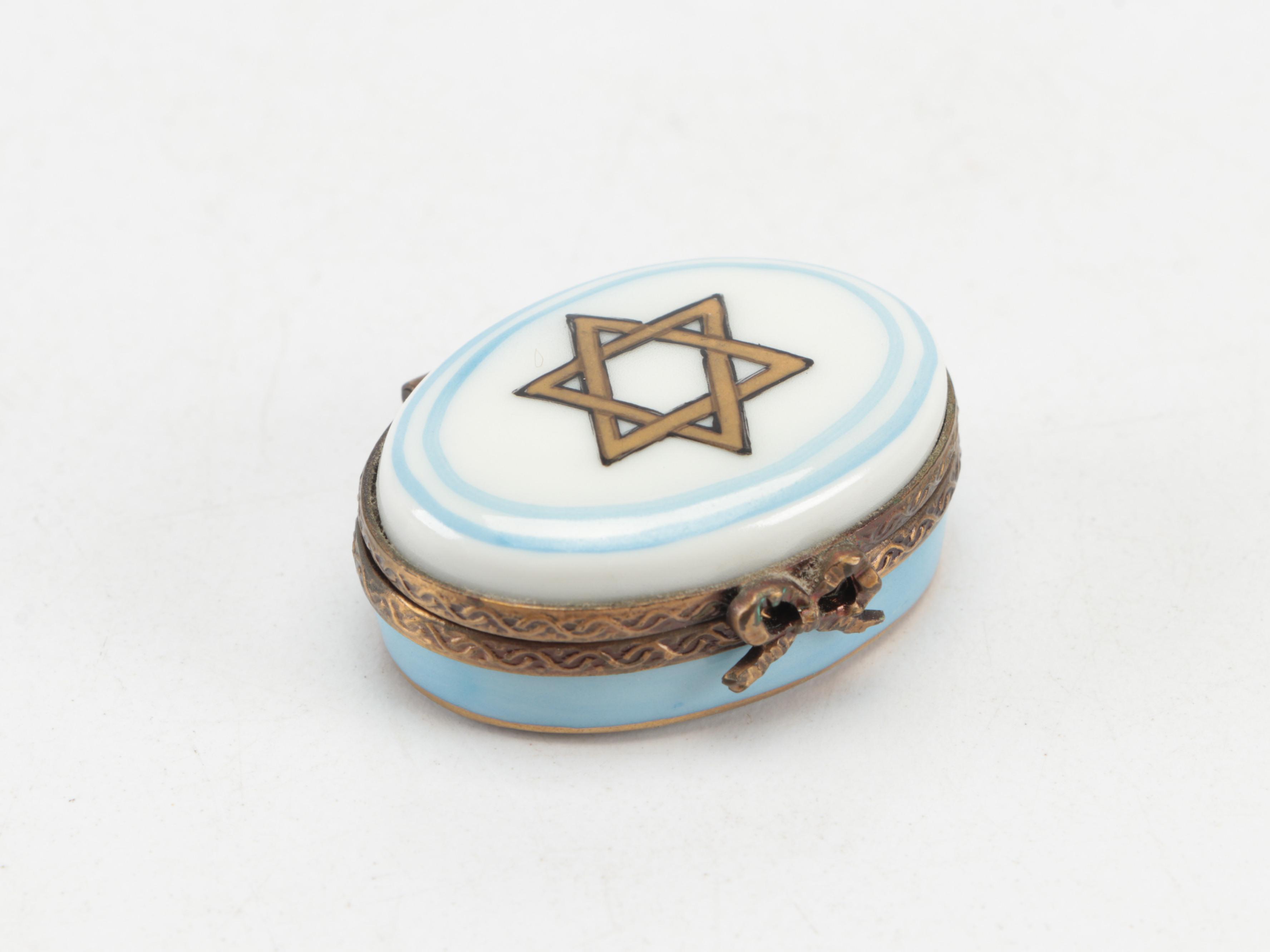Puy de Dôme Judaica and Other French Porcelain Limoges Boxes