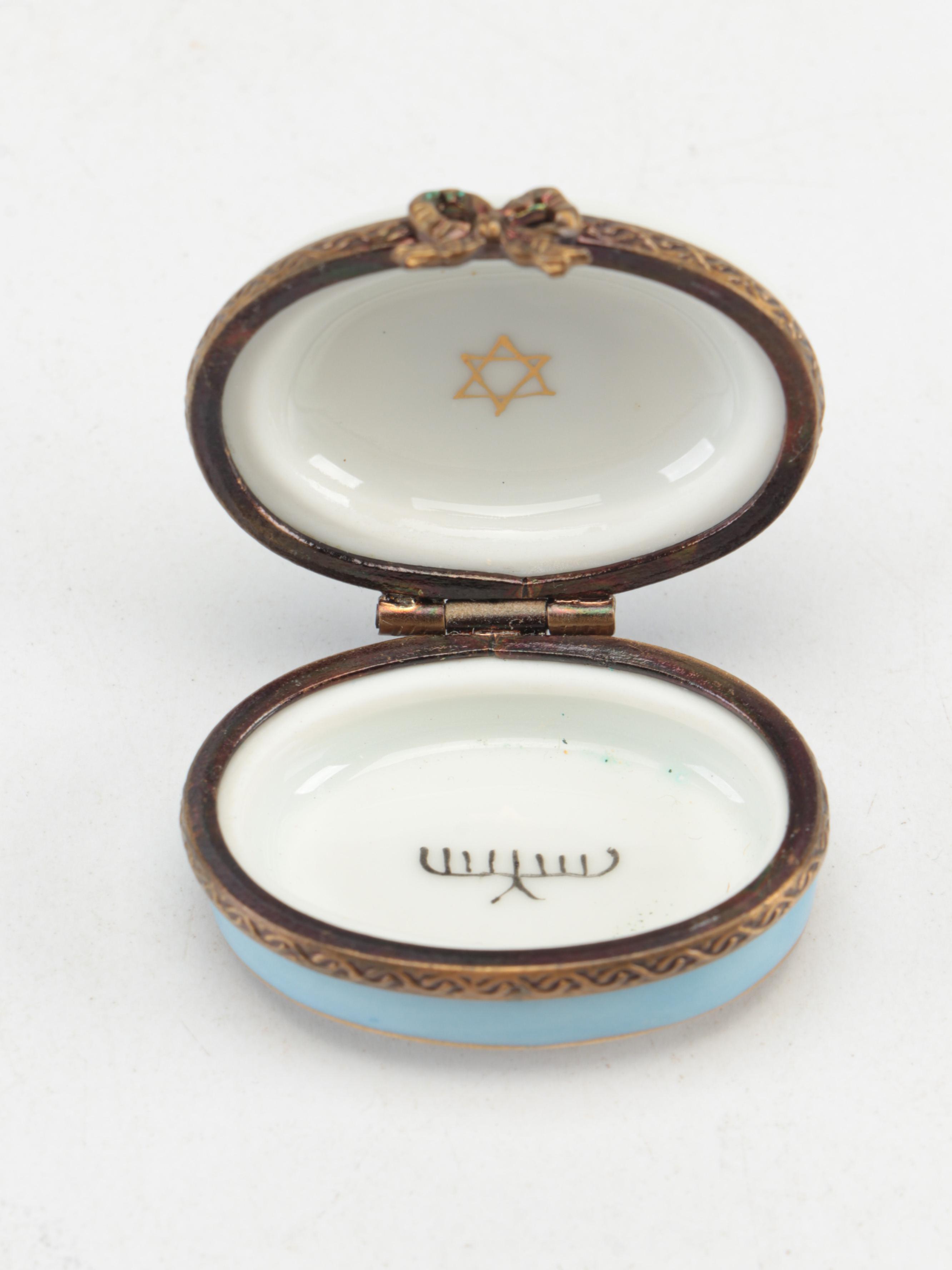 Puy de Dôme Judaica and Other French Porcelain Limoges Boxes