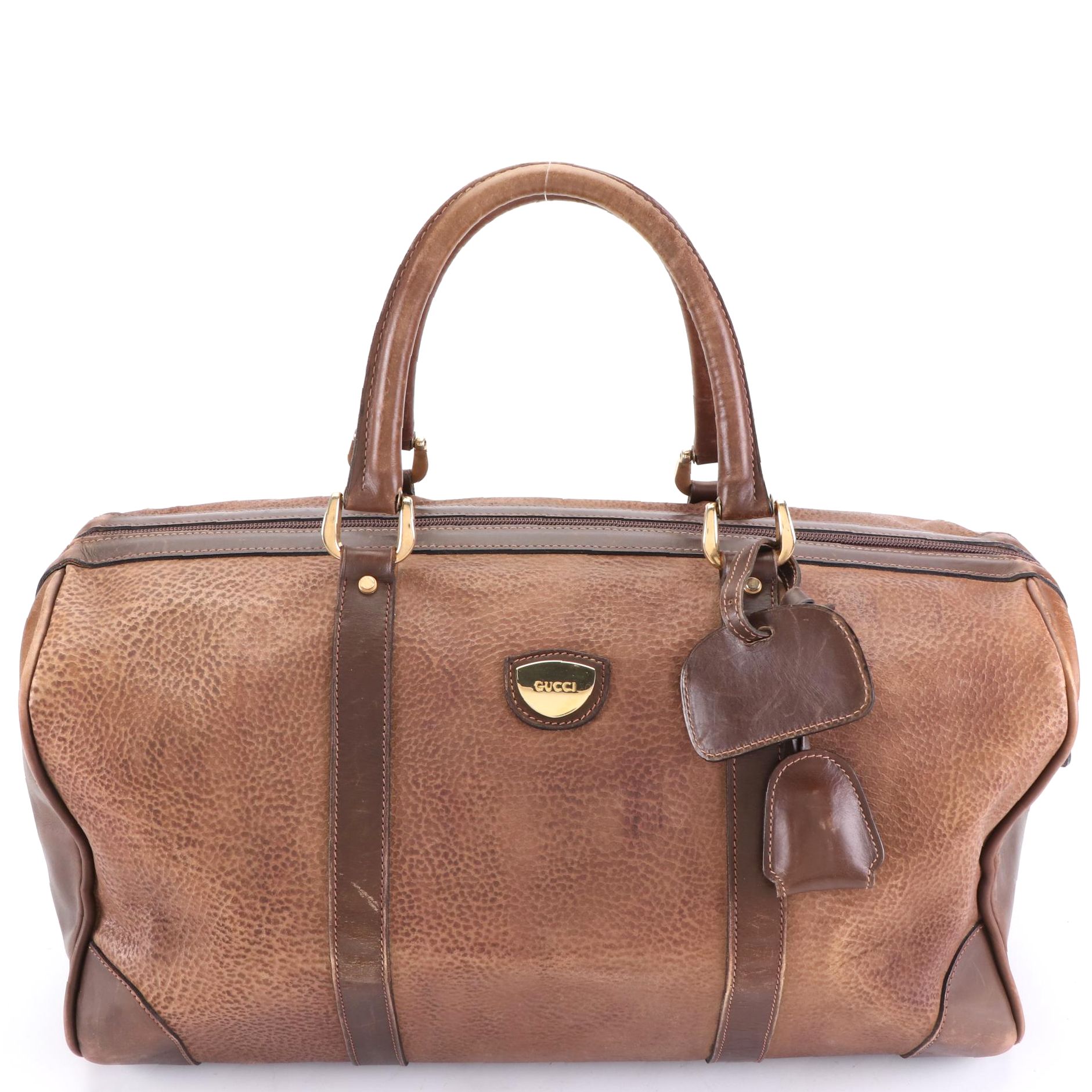 Gucci Vintage Leather Duffel Bag