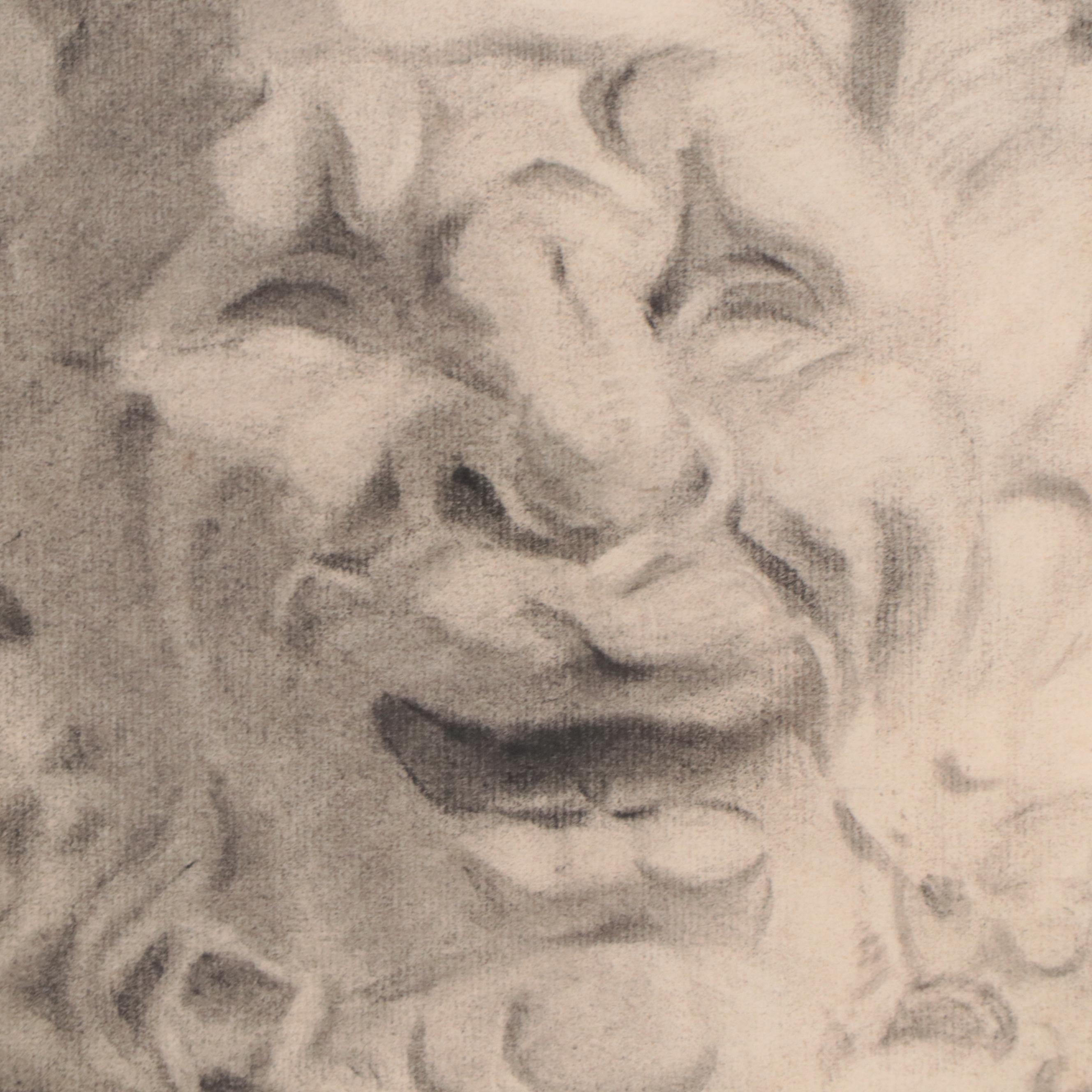 Charcoal Sketch of Gargoyle, Circa 1880