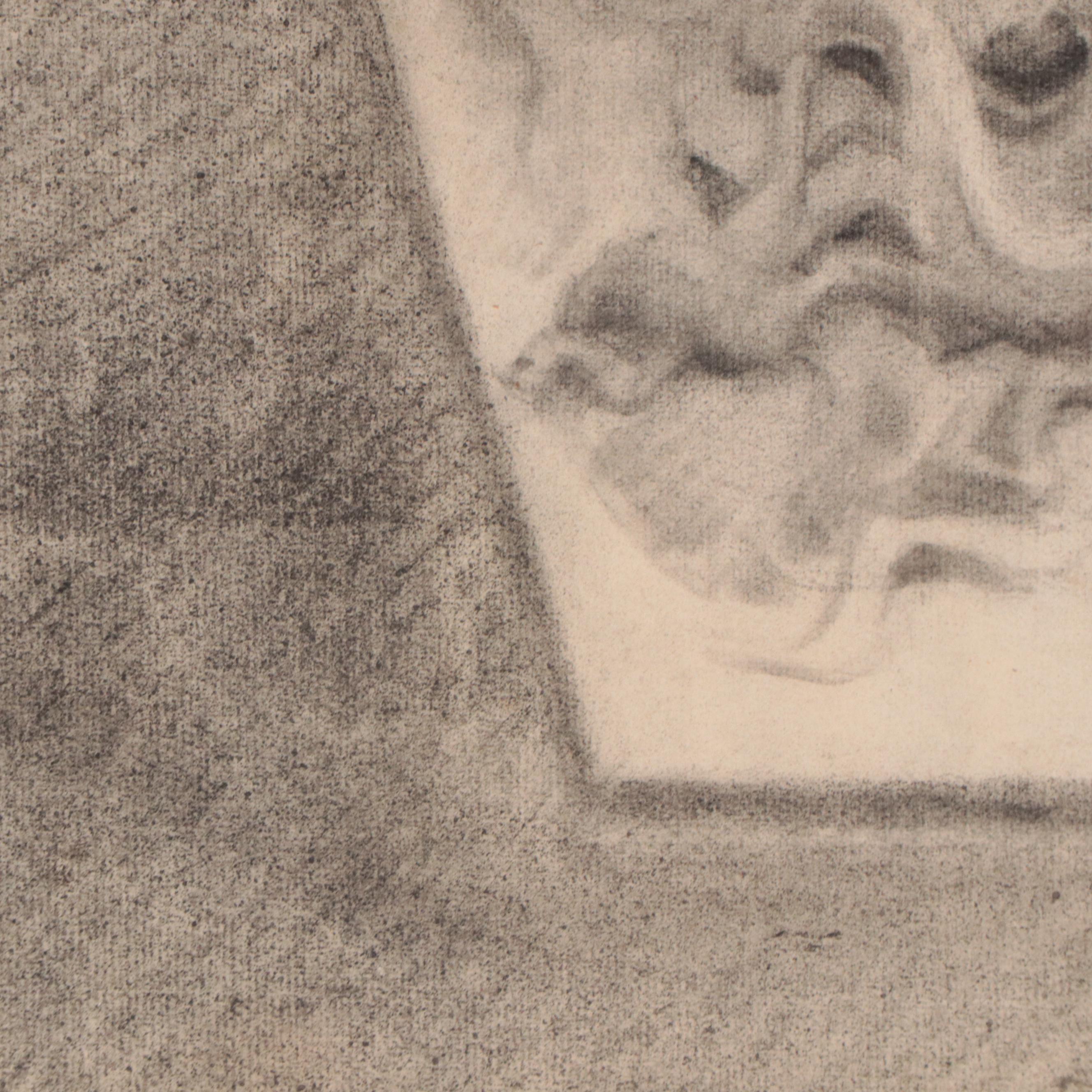 Charcoal Sketch of Gargoyle, Circa 1880