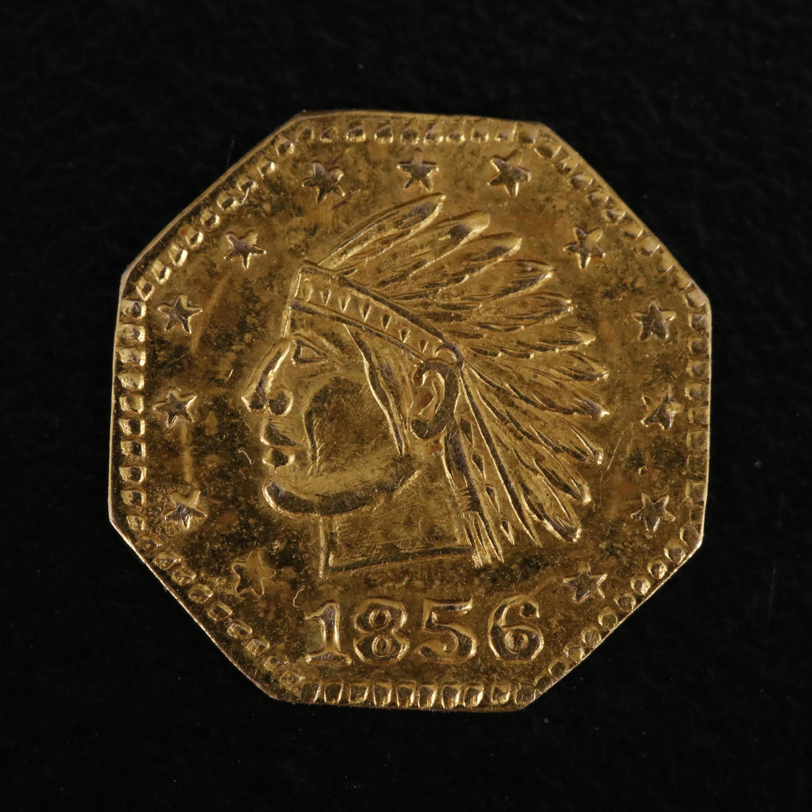 1856 California Gold Fractional Gold Dollar Souvenir