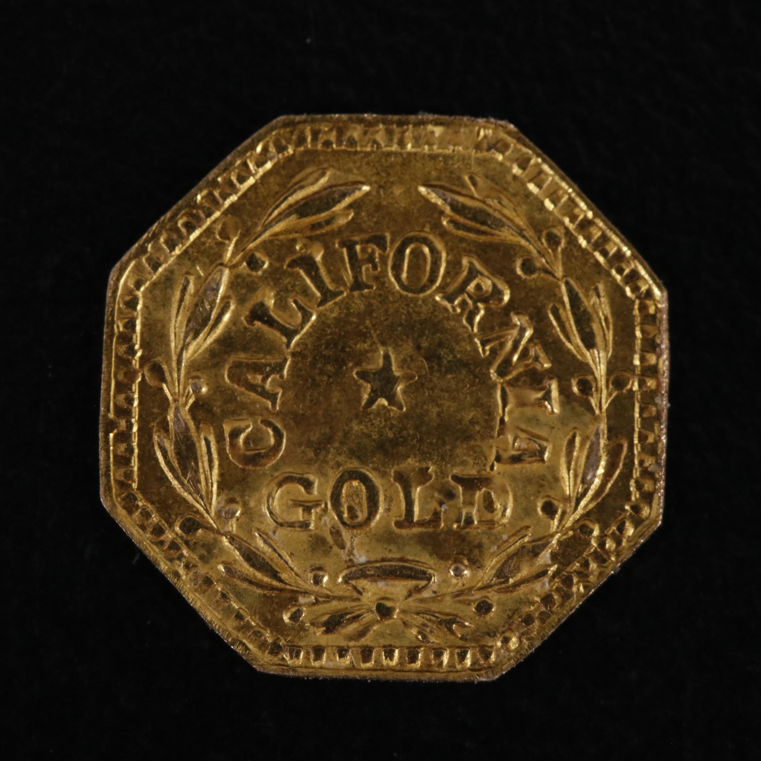 1856 California Gold Fractional Gold Dollar Souvenir