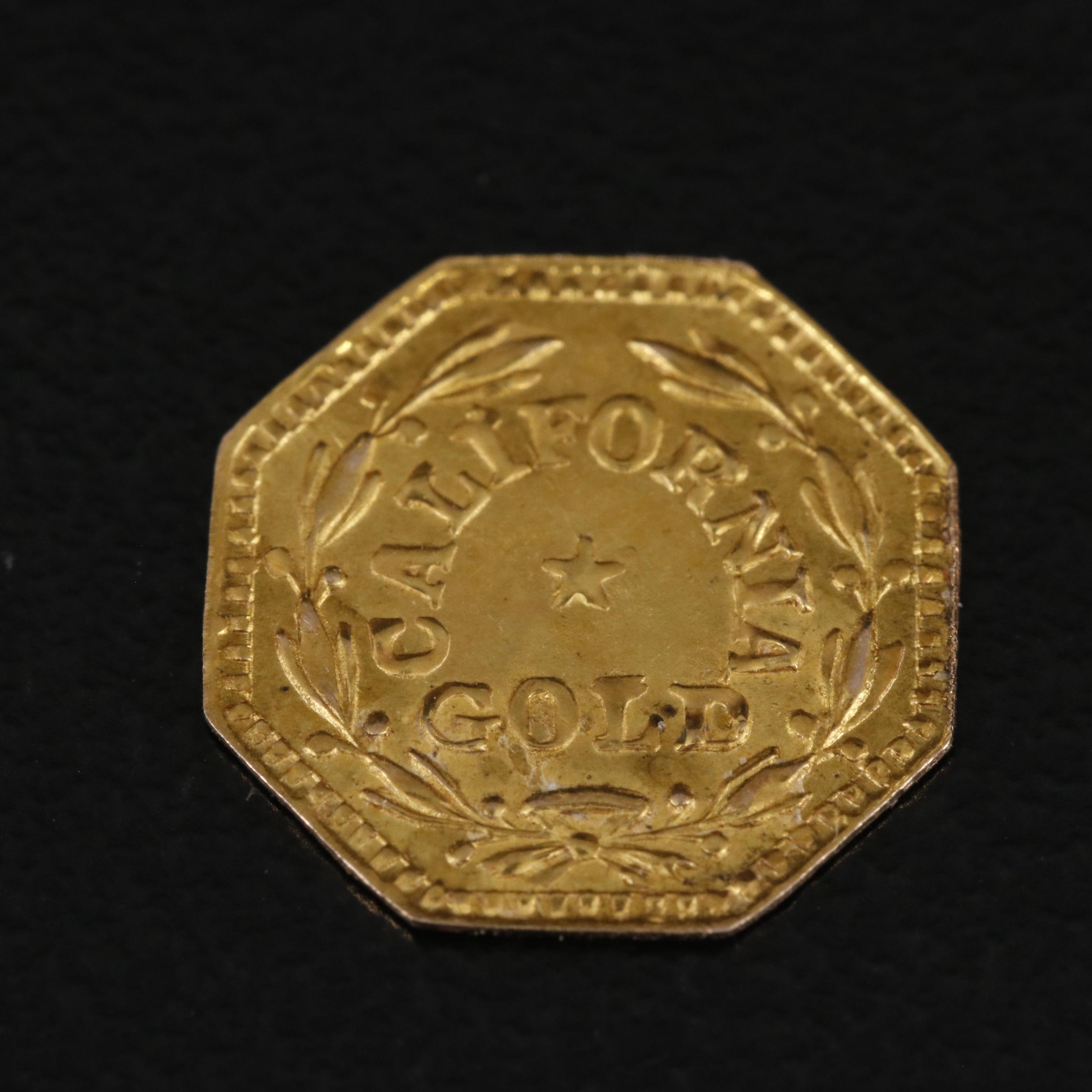 1856 California Gold Fractional Gold Dollar Souvenir