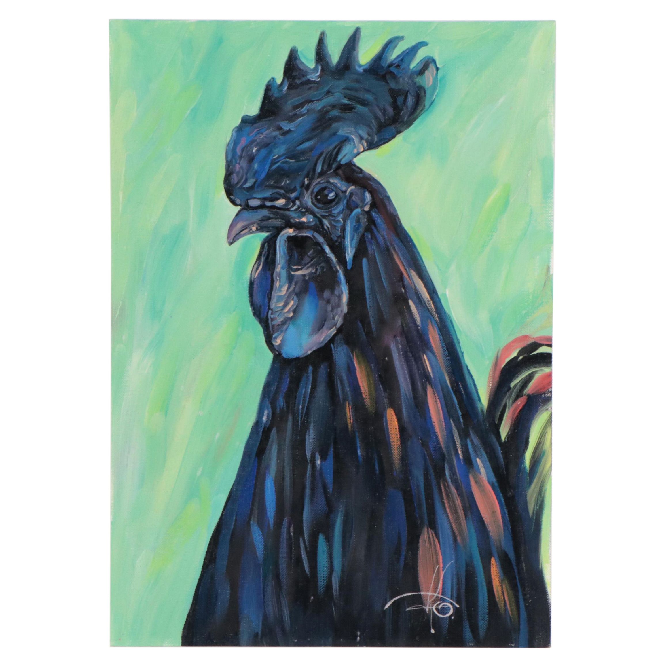 Kravchenko Olga Oil Painting of Rooster, 2023