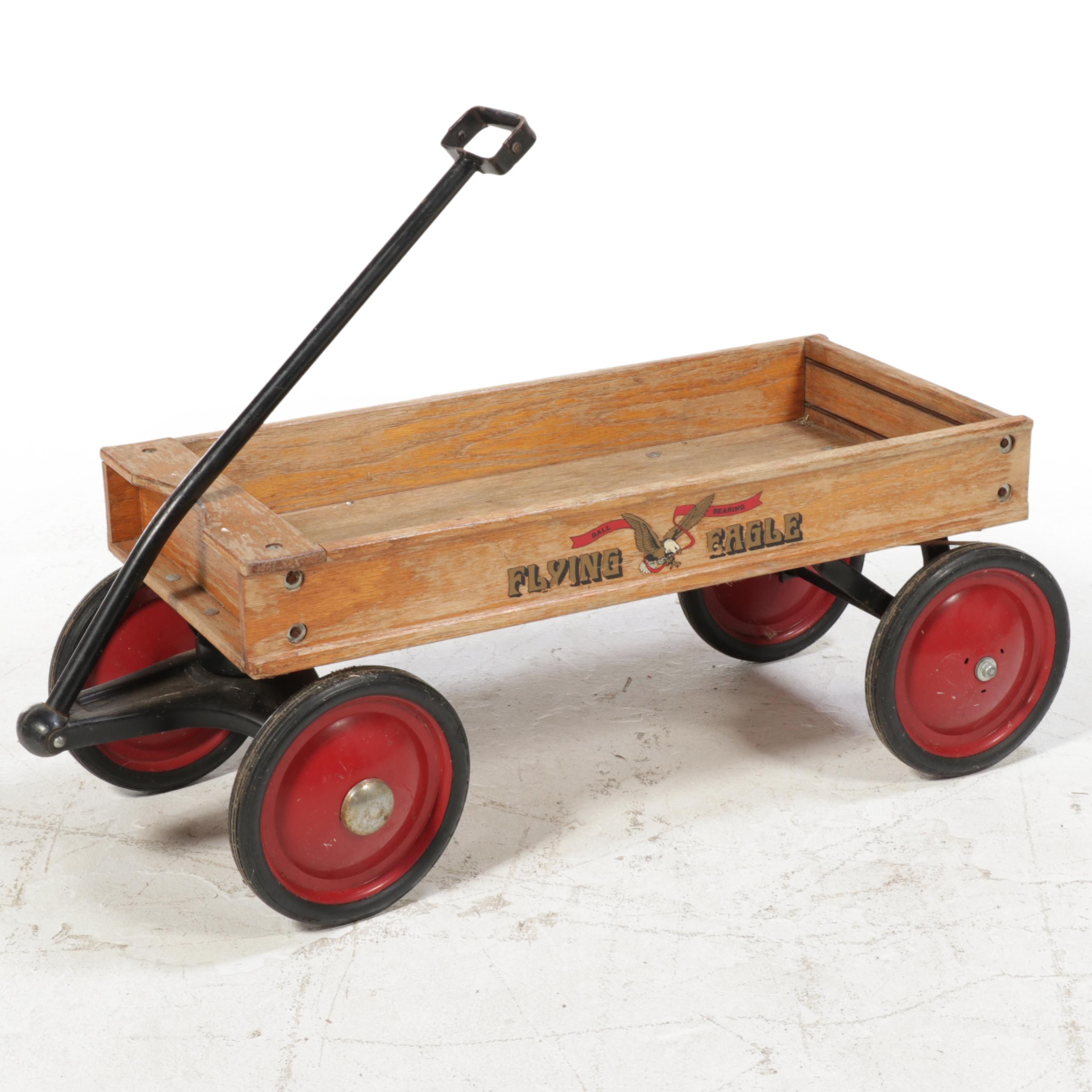 Flying Eagle Wooden Wagon, Mid20th Century Everything But The House