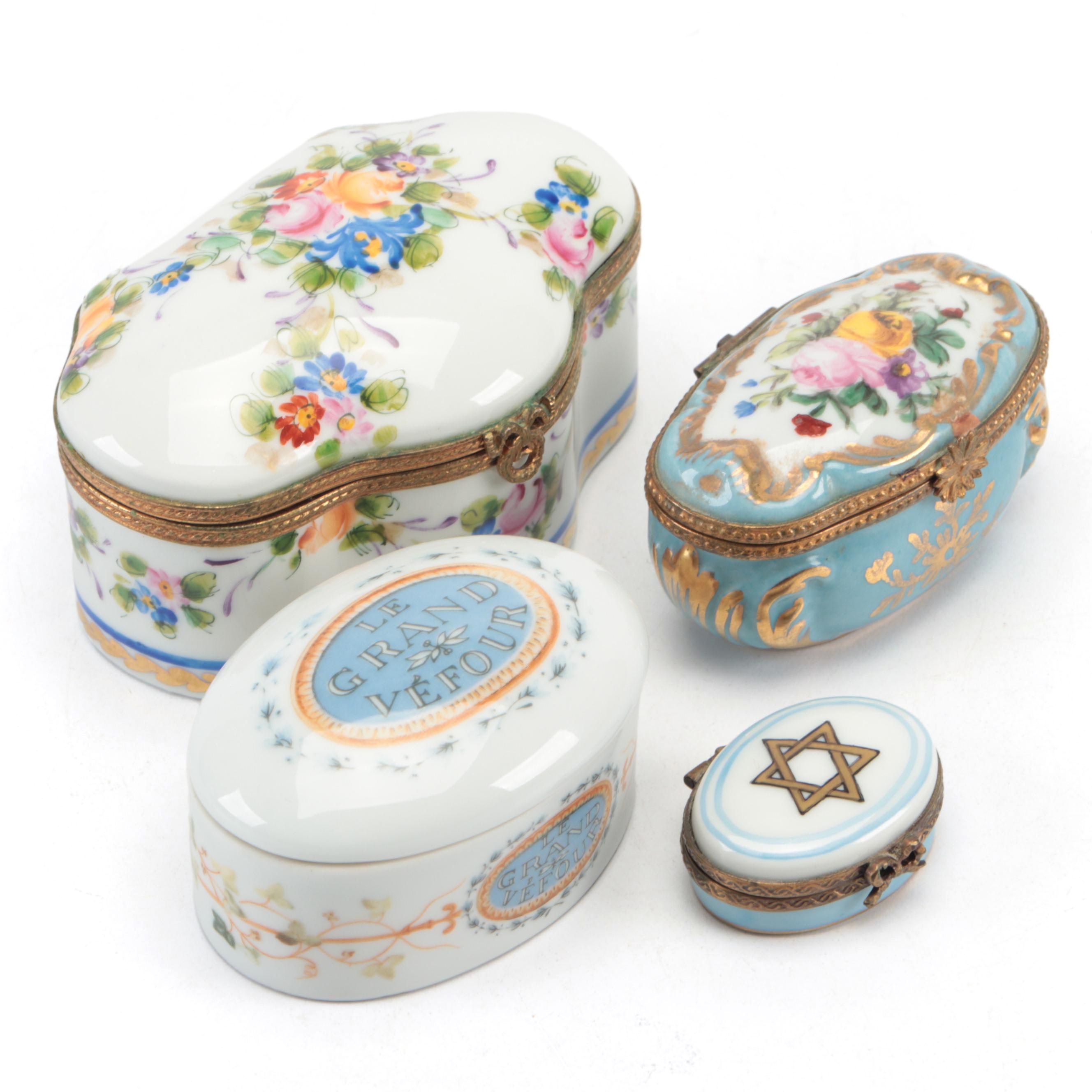Puy de Dôme Judaica and Other French Porcelain Limoges Boxes