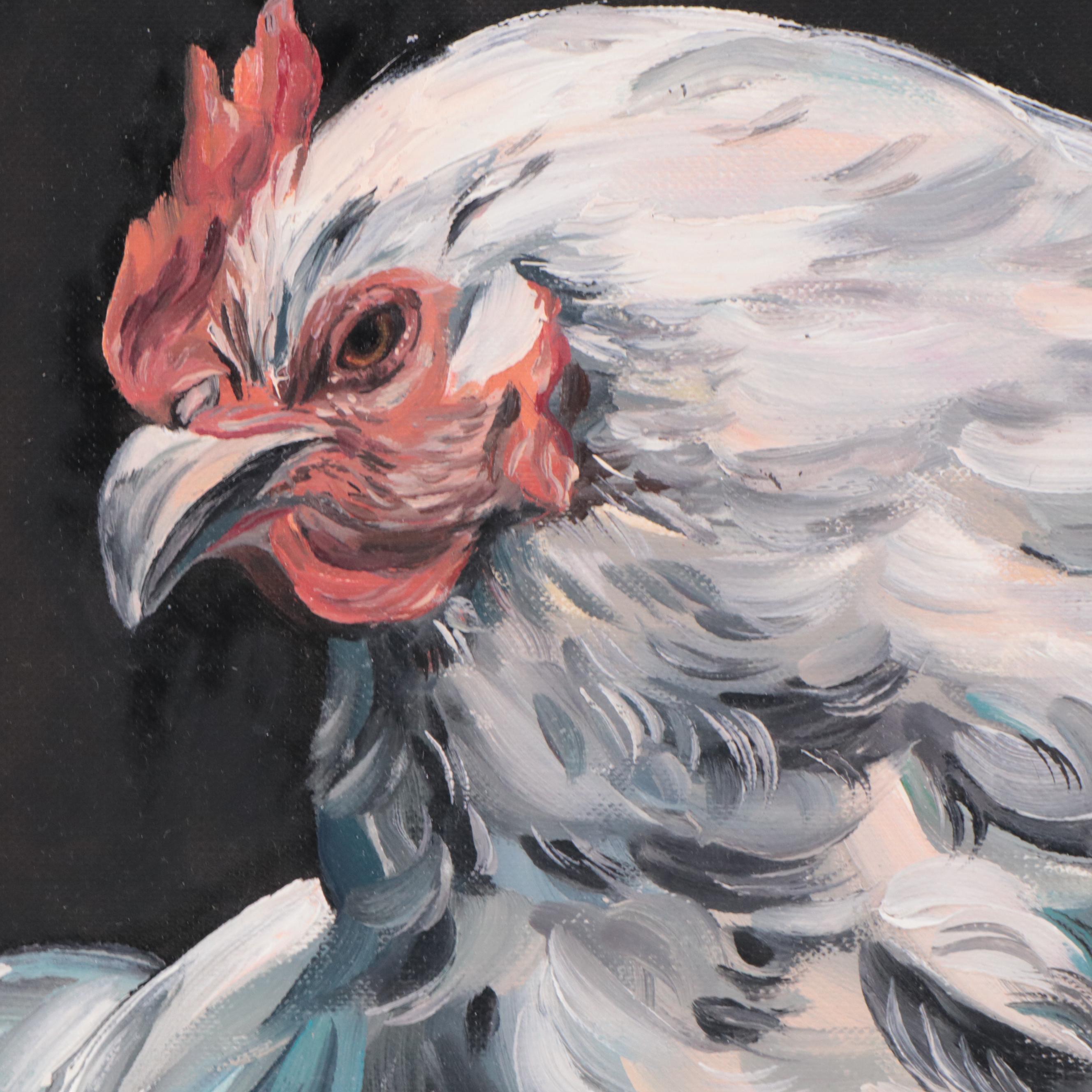 Kravchenko Olga Oil Painting of Rooster, 2023