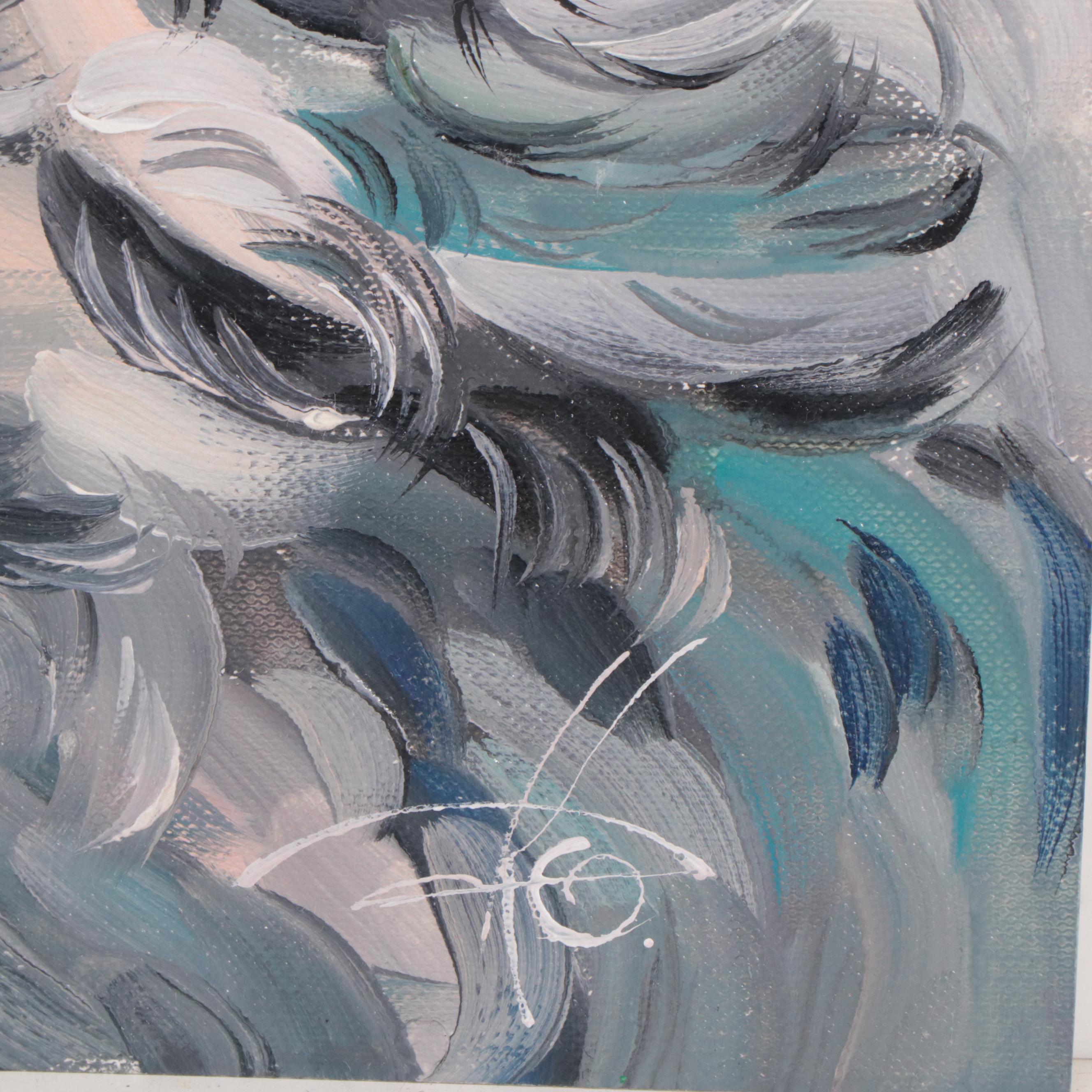 Kravchenko Olga Oil Painting of Rooster, 2023