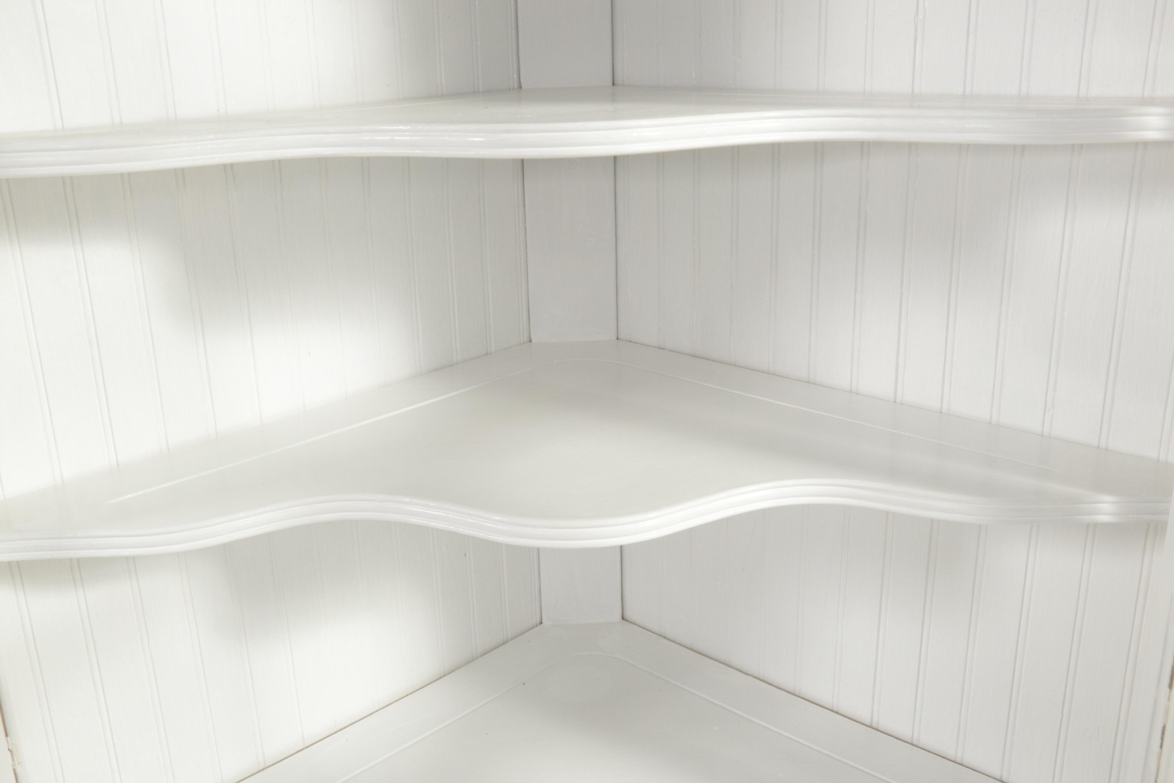 Federal Style White-Painted Corner Cabinet, 20th Century