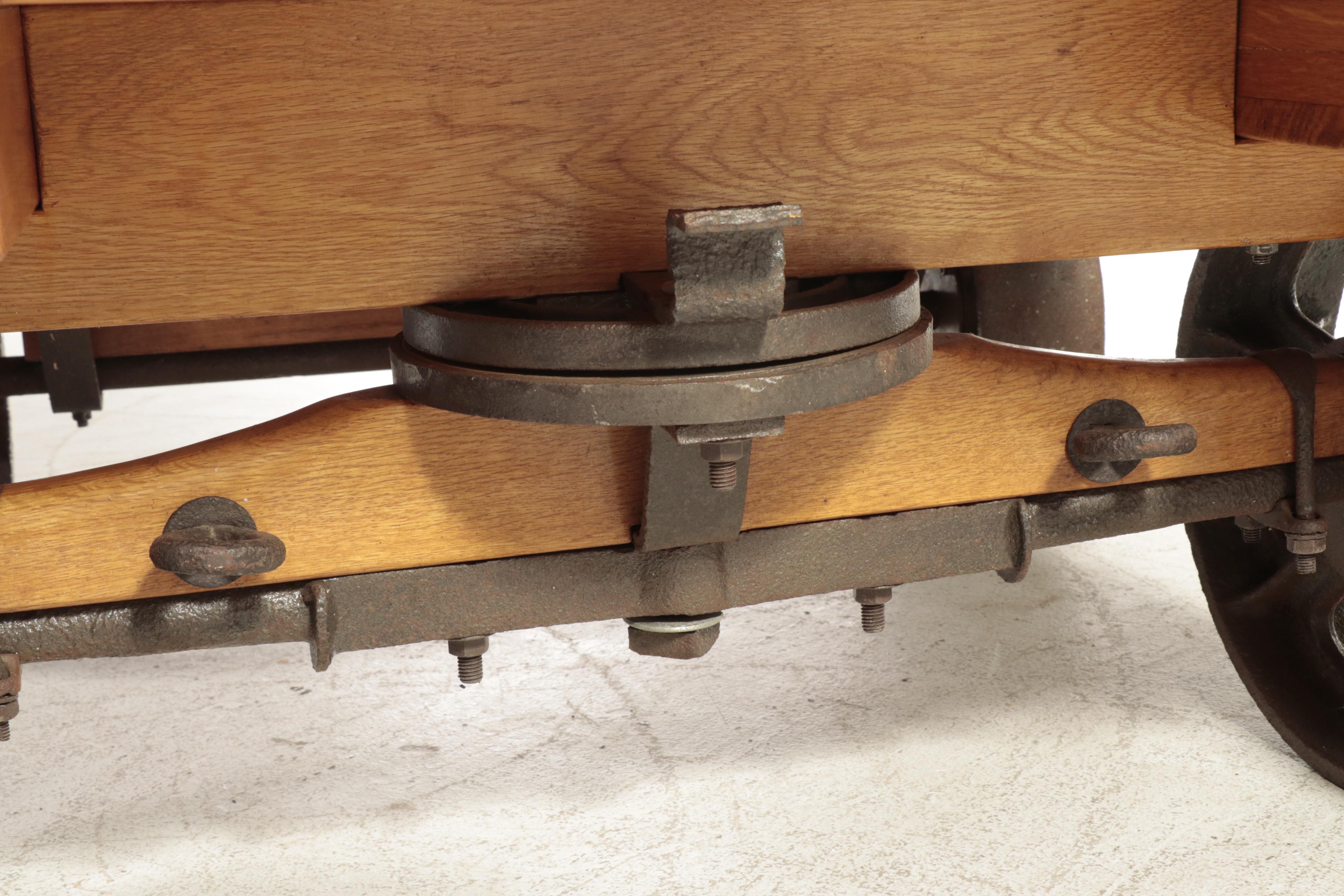 Oak Industrial Cart Coffee Table