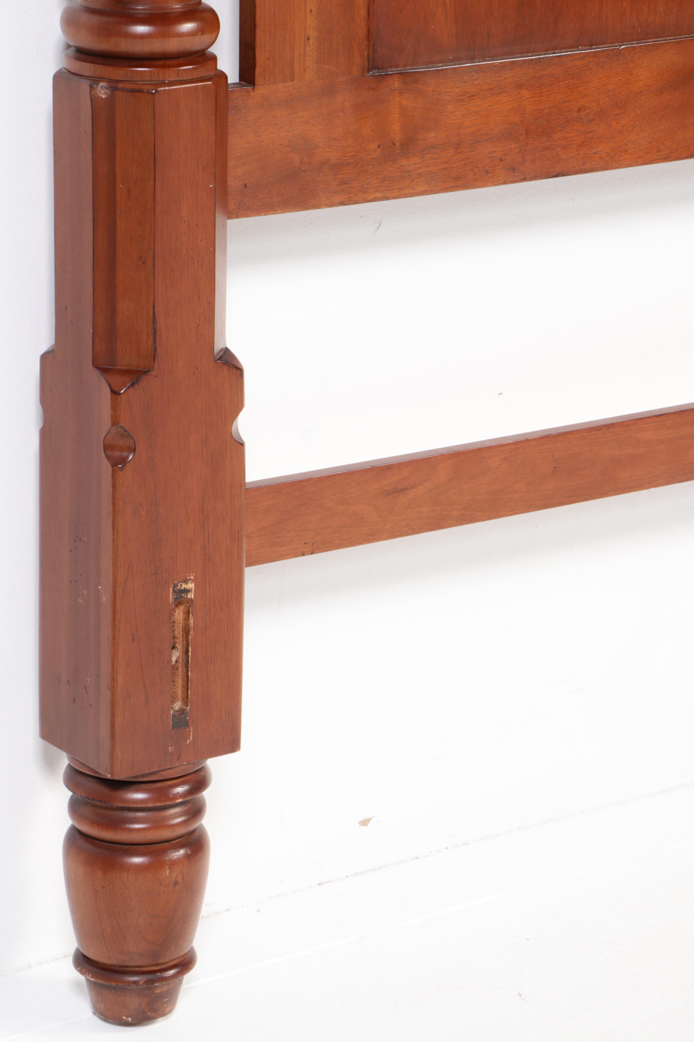 Carved Cherry Queen Size Four Poster Bed Frame