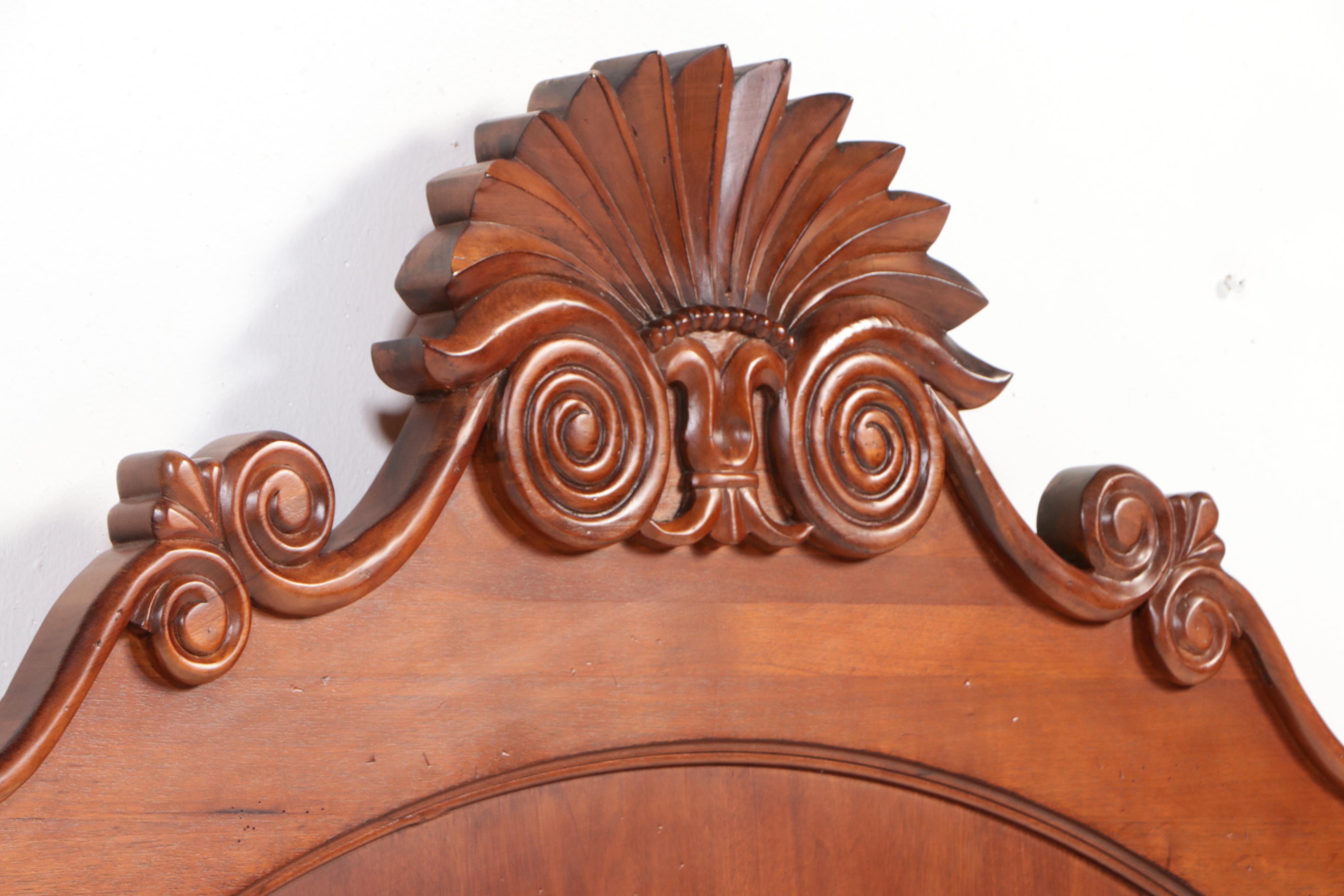 Carved Cherry Queen Size Four Poster Bed Frame