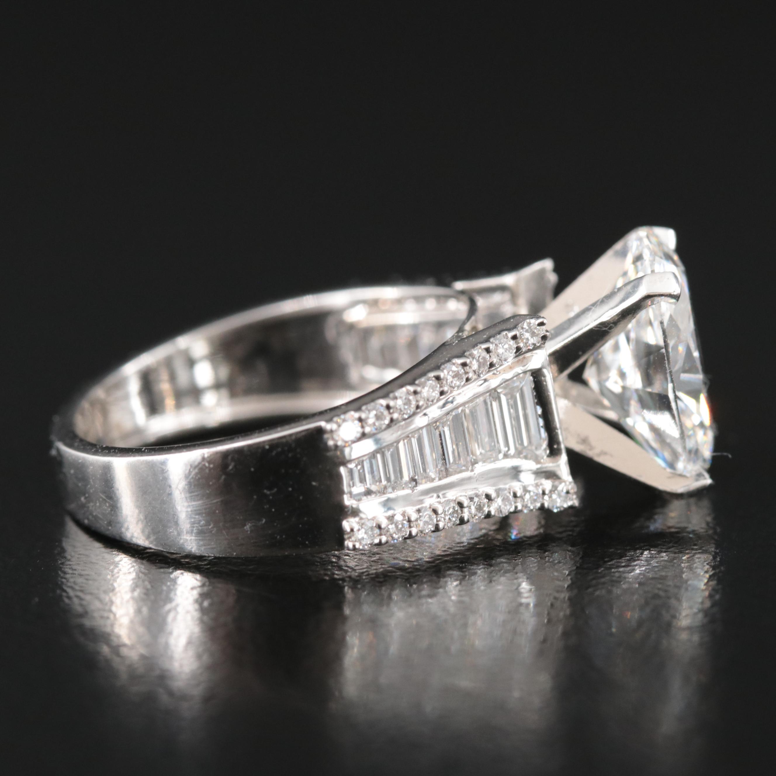 Platinum 4.06 CTW Lab Grown Diamond Ring with IGI Report