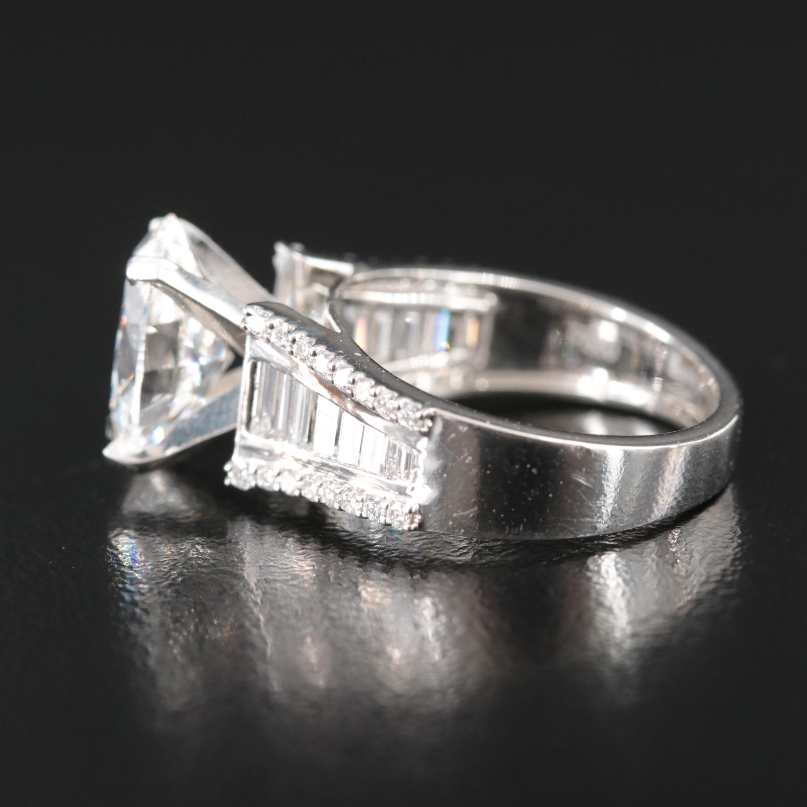 Platinum 4.06 CTW Lab Grown Diamond Ring with IGI Report
