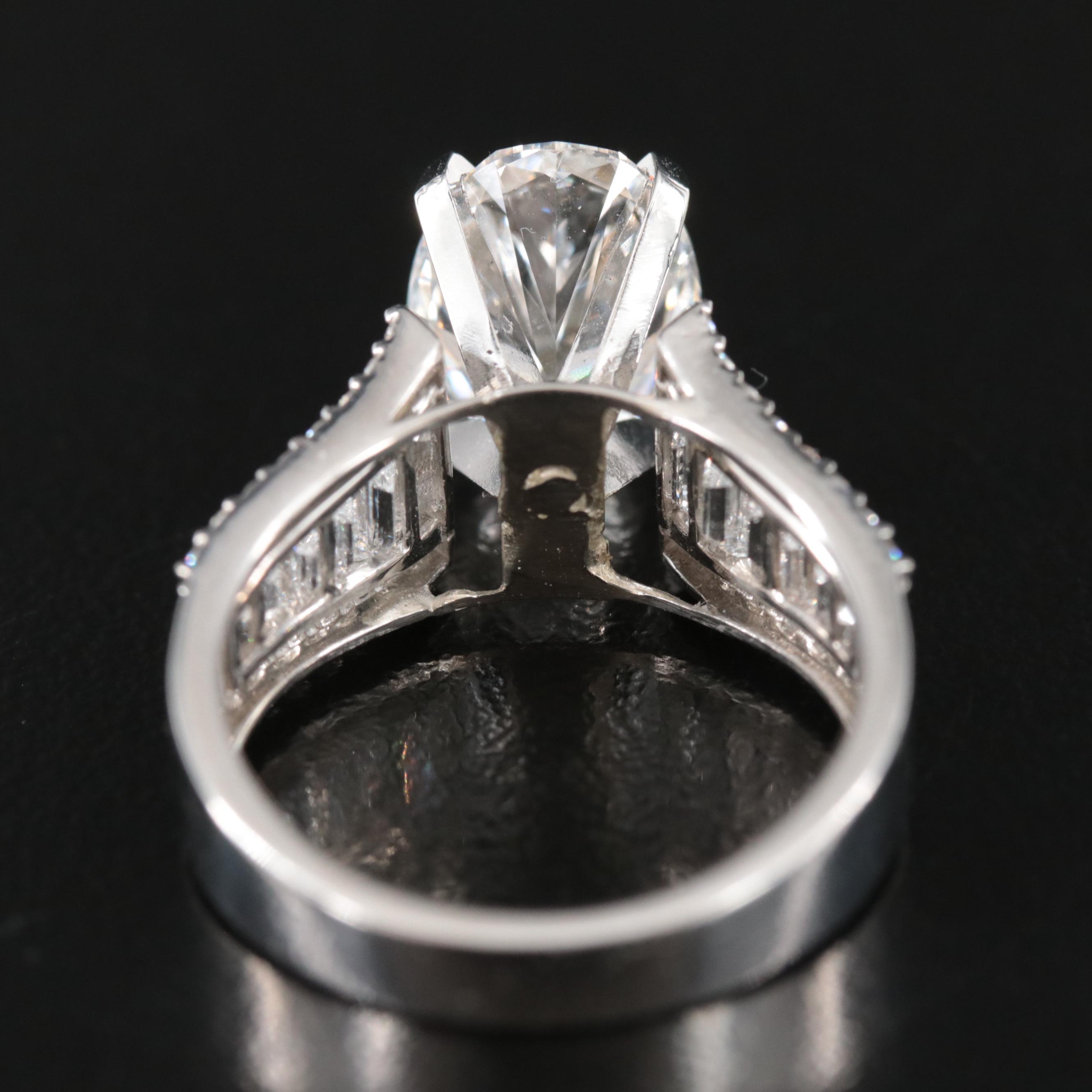 Platinum 4.06 CTW Lab Grown Diamond Ring with IGI Report