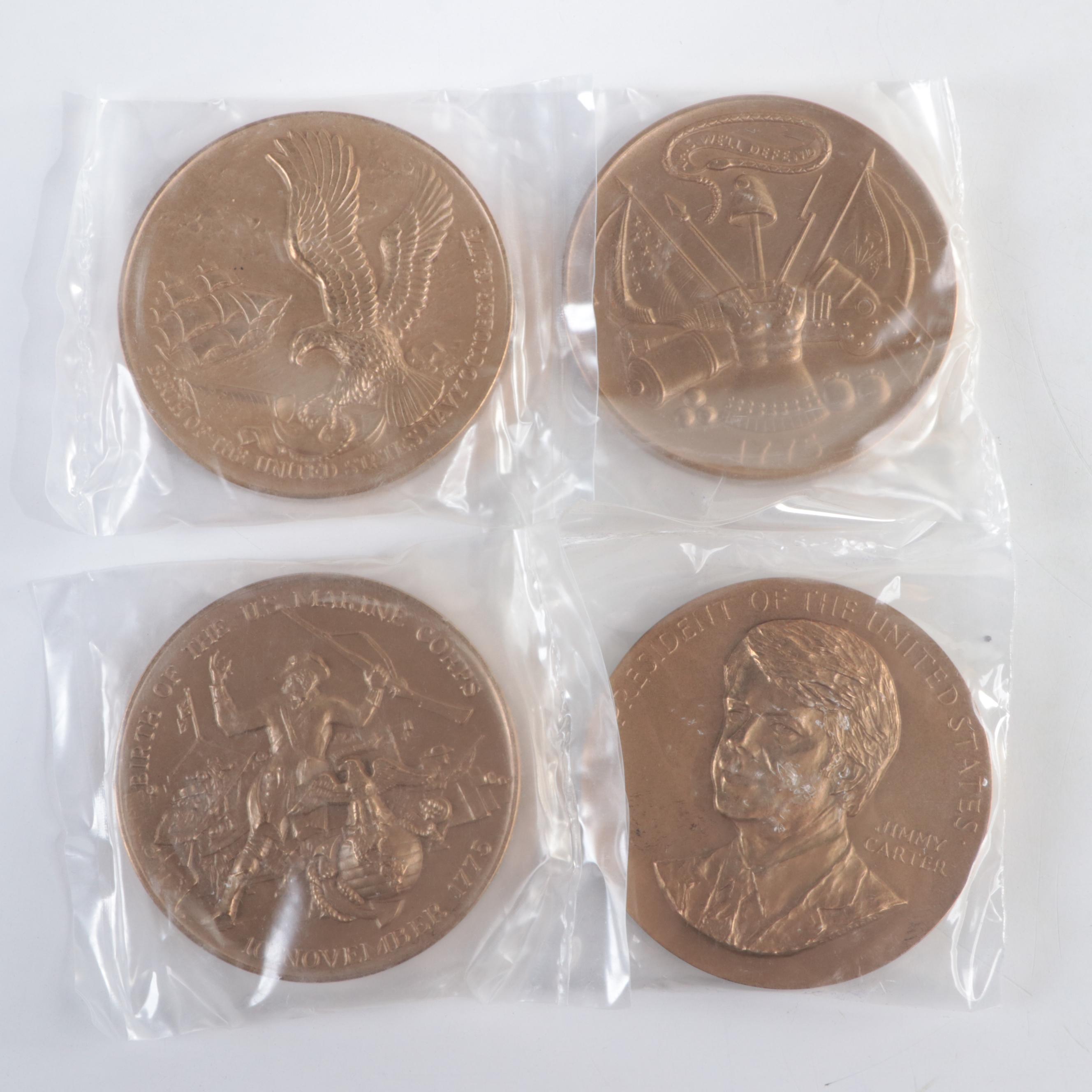 Bicentennial Medallions for United States Army, Navy, and Marines with More