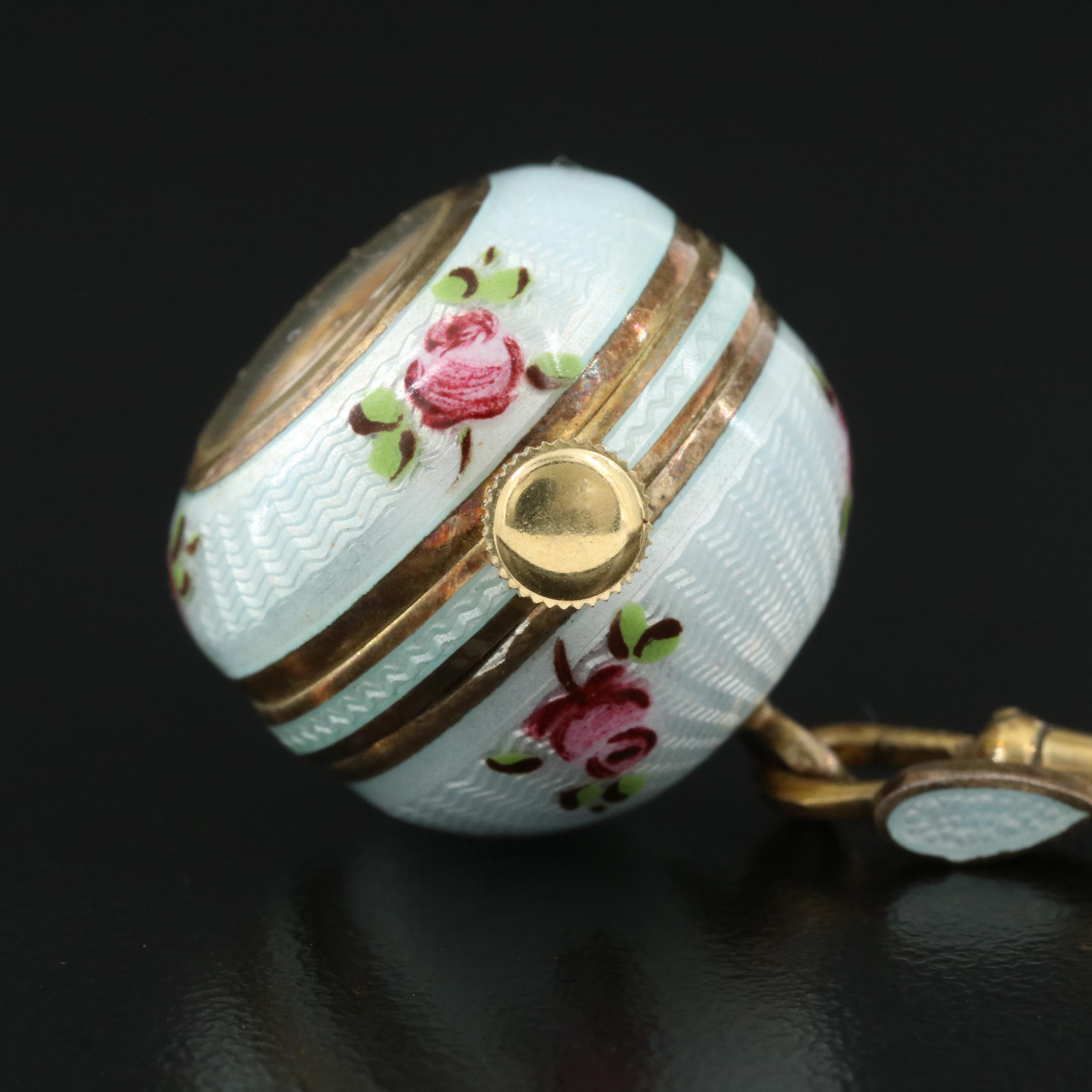 Bucherer Sterling Silver Enameled Pendant Watch