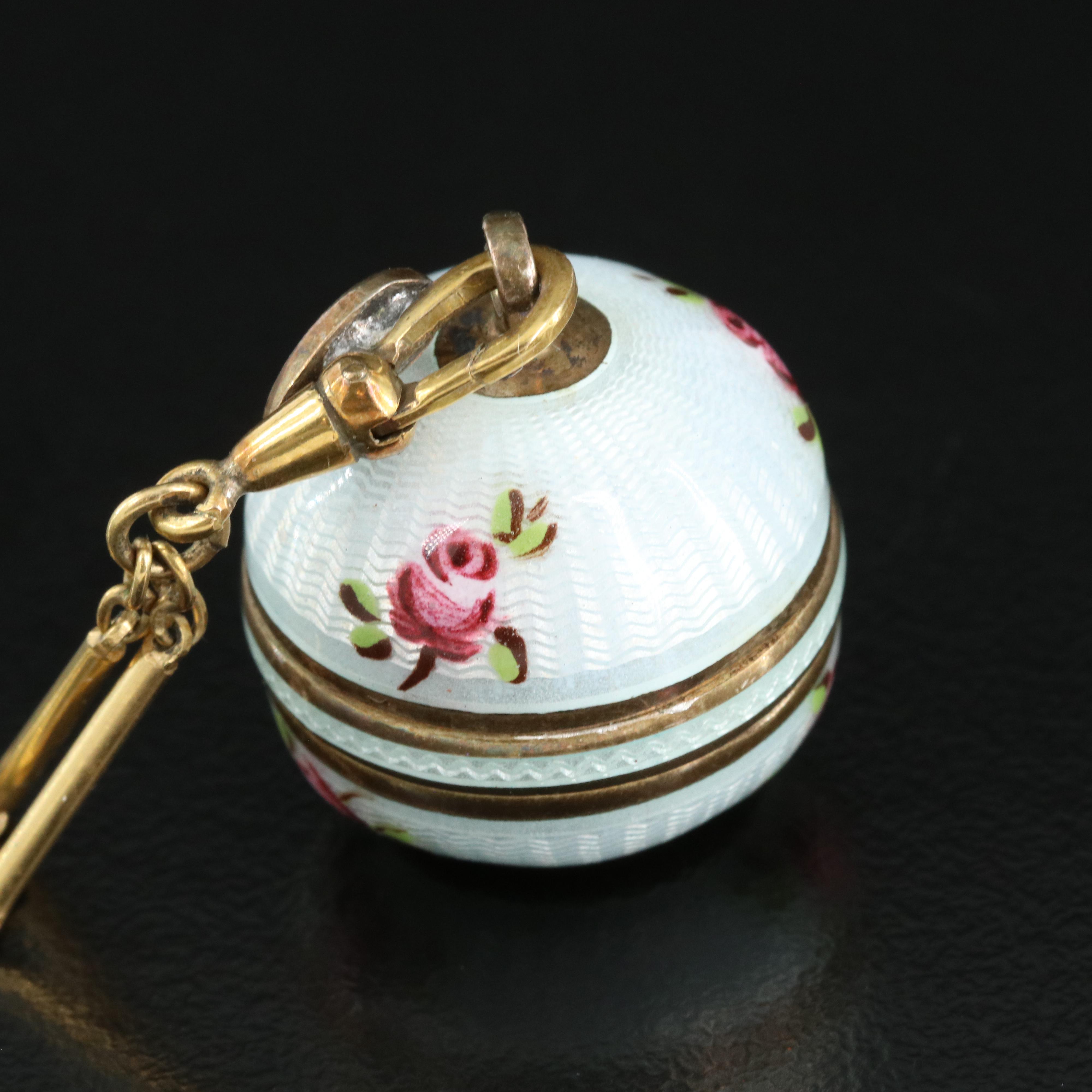 Bucherer Sterling Silver Enameled Pendant Watch