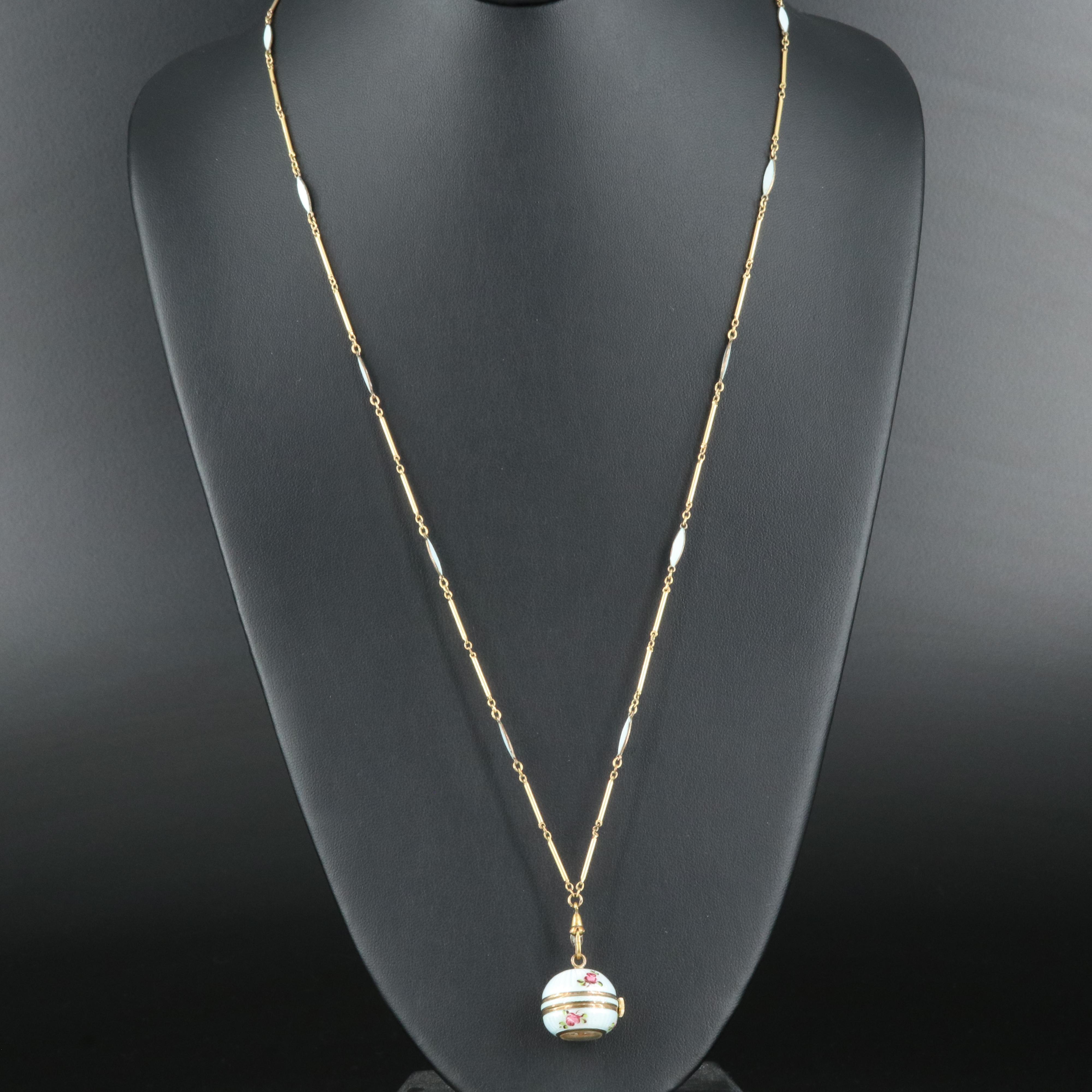 Bucherer Sterling Silver Enameled Pendant Watch