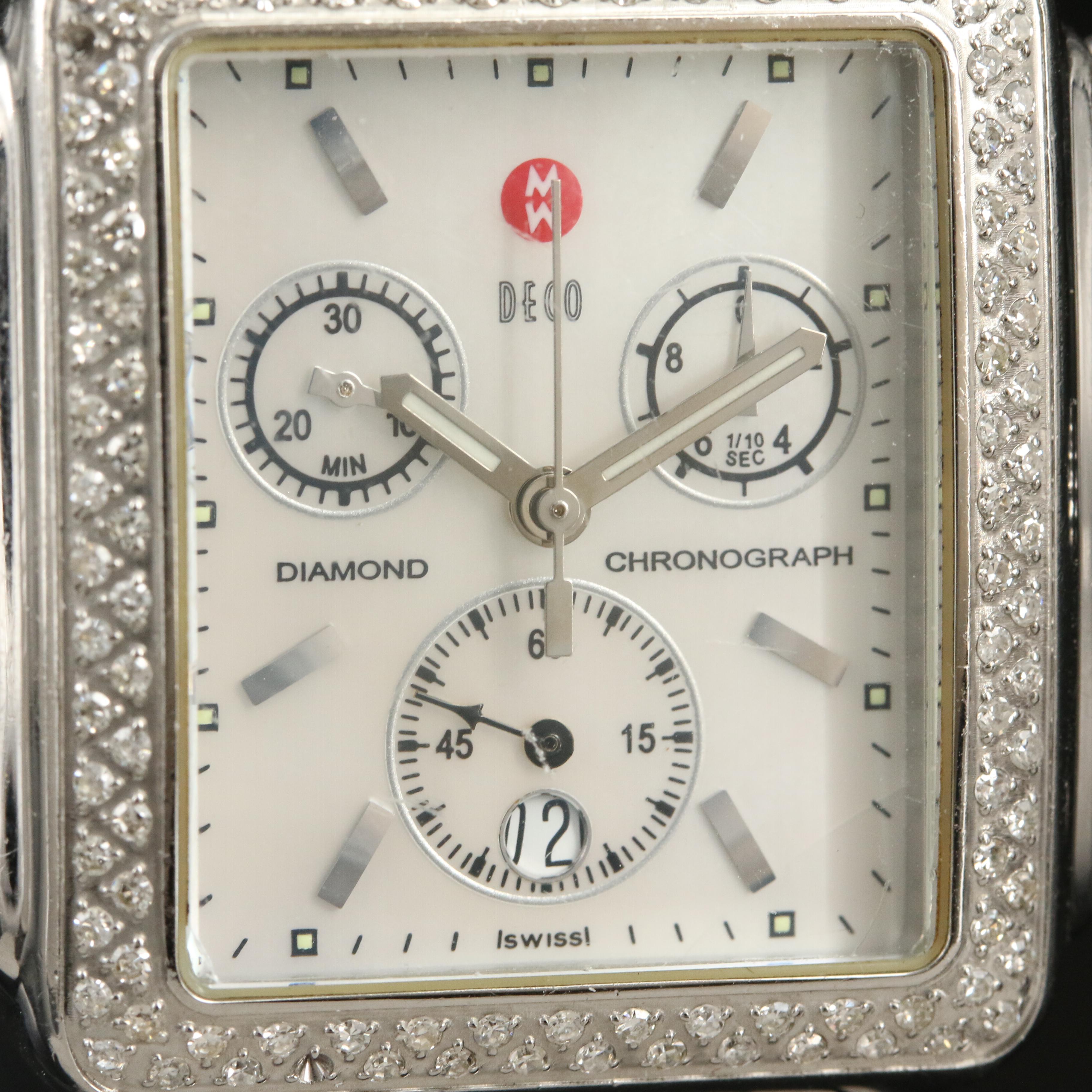 MIchele Deco Mother-of-Pearl Dial, Diamond Bezel Watch