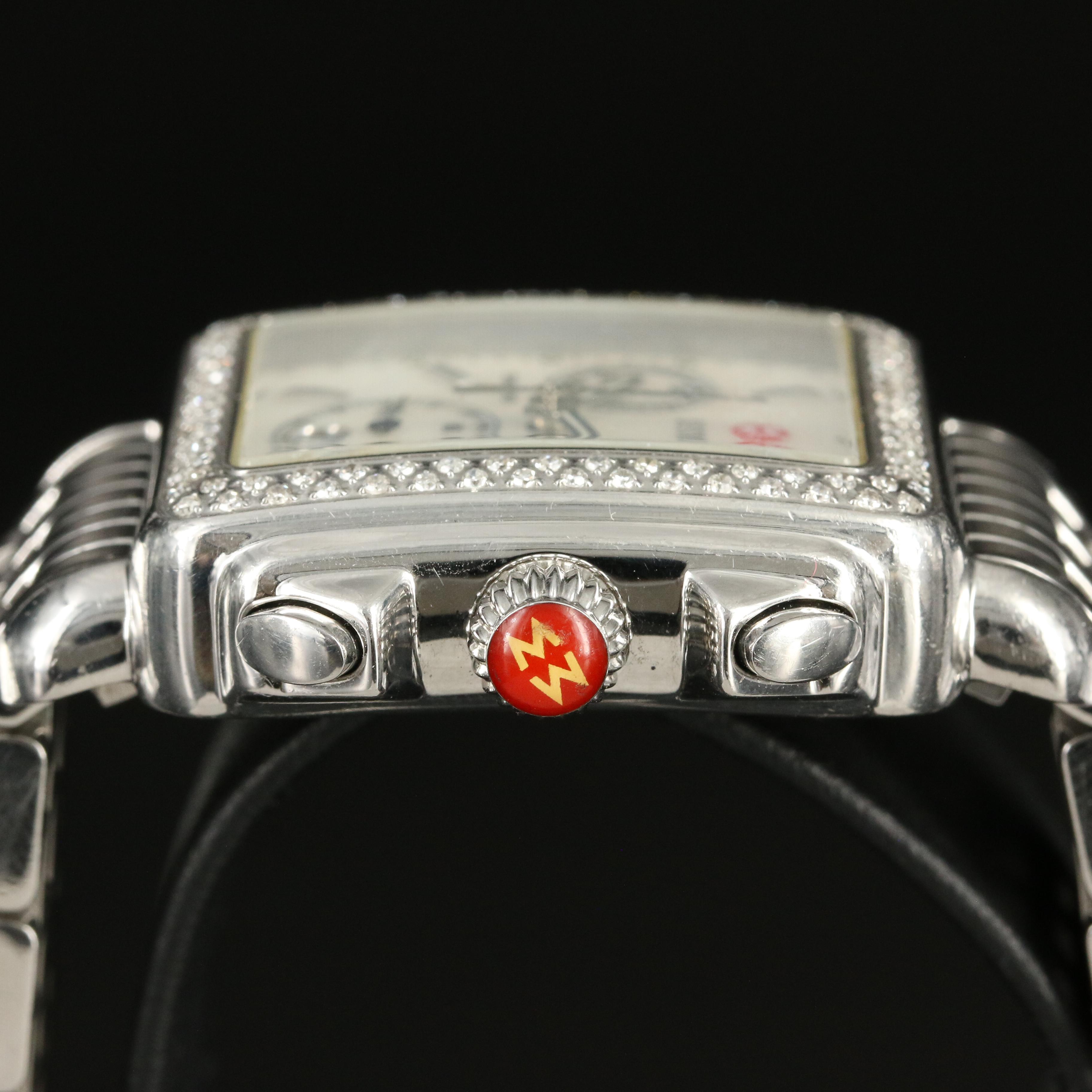 MIchele Deco Mother-of-Pearl Dial, Diamond Bezel Watch