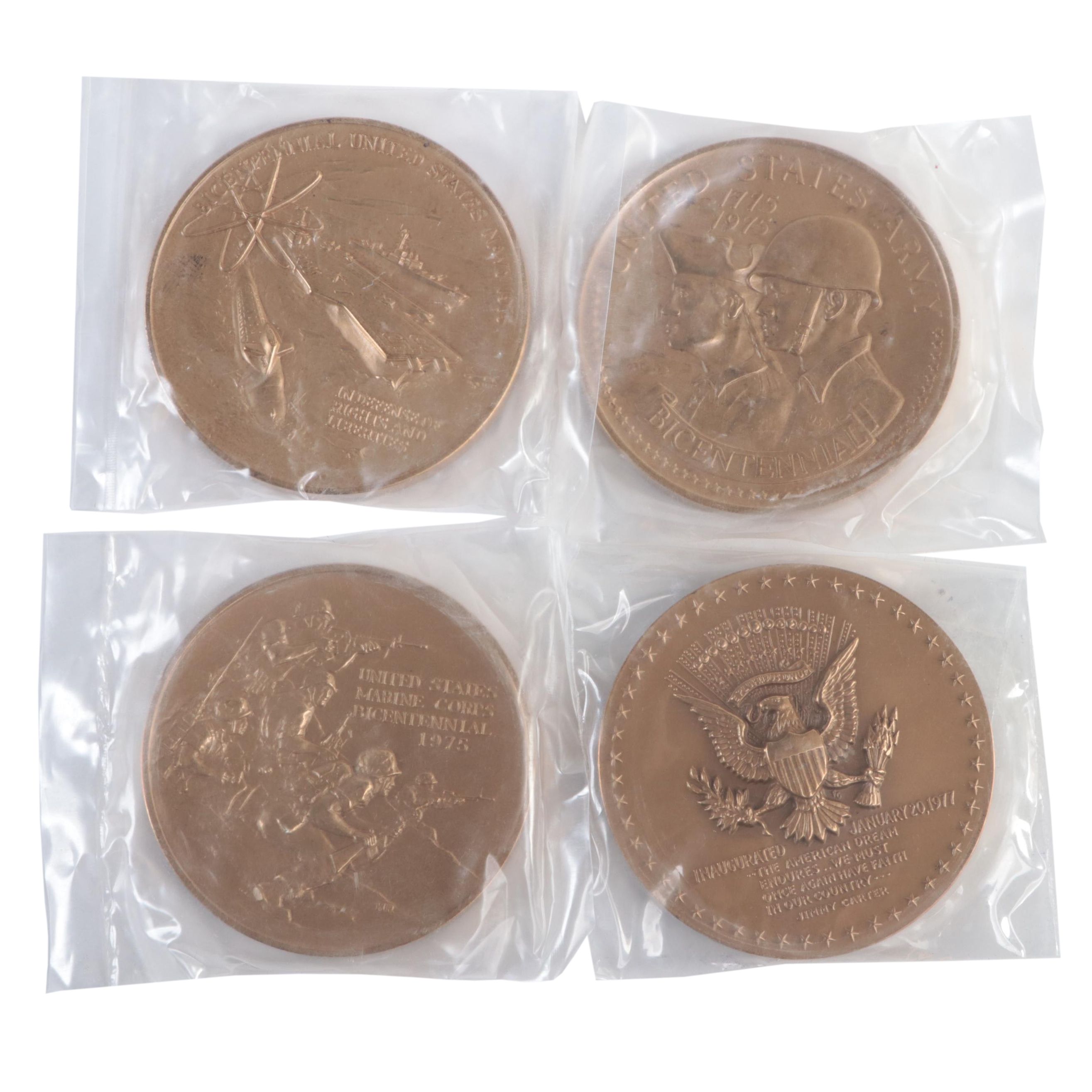 Bicentennial Medallions for United States Army, Navy, and Marines with More