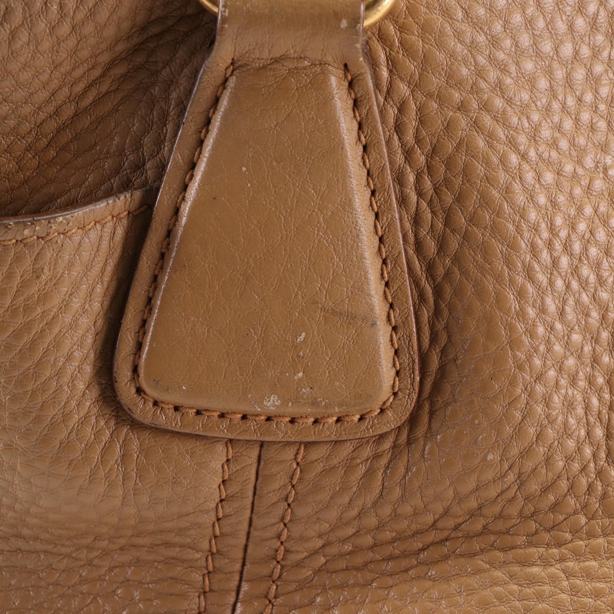 Prada Two-Way Bag in Tan Vitello Daino Leather