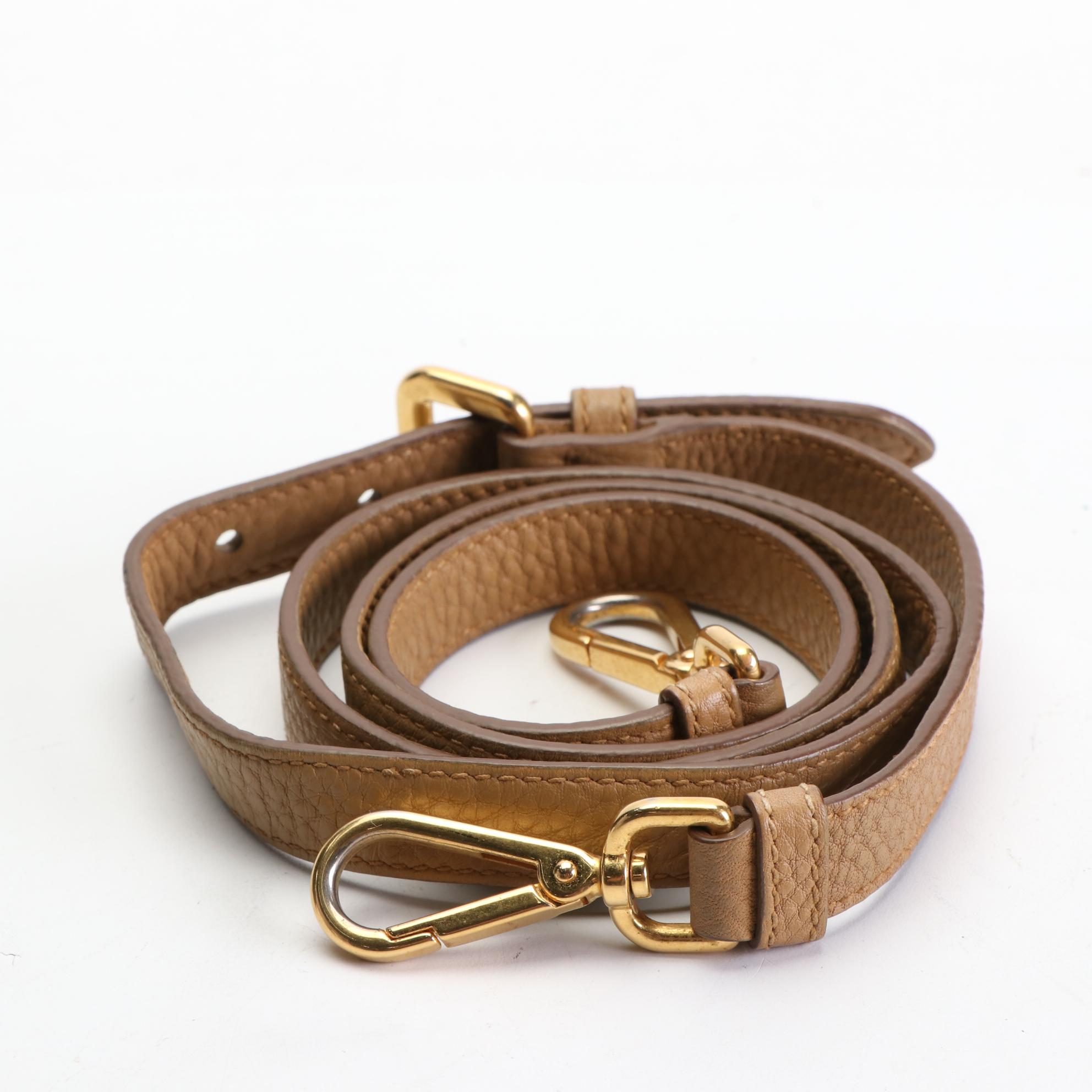 Prada Two-Way Bag in Tan Vitello Daino Leather