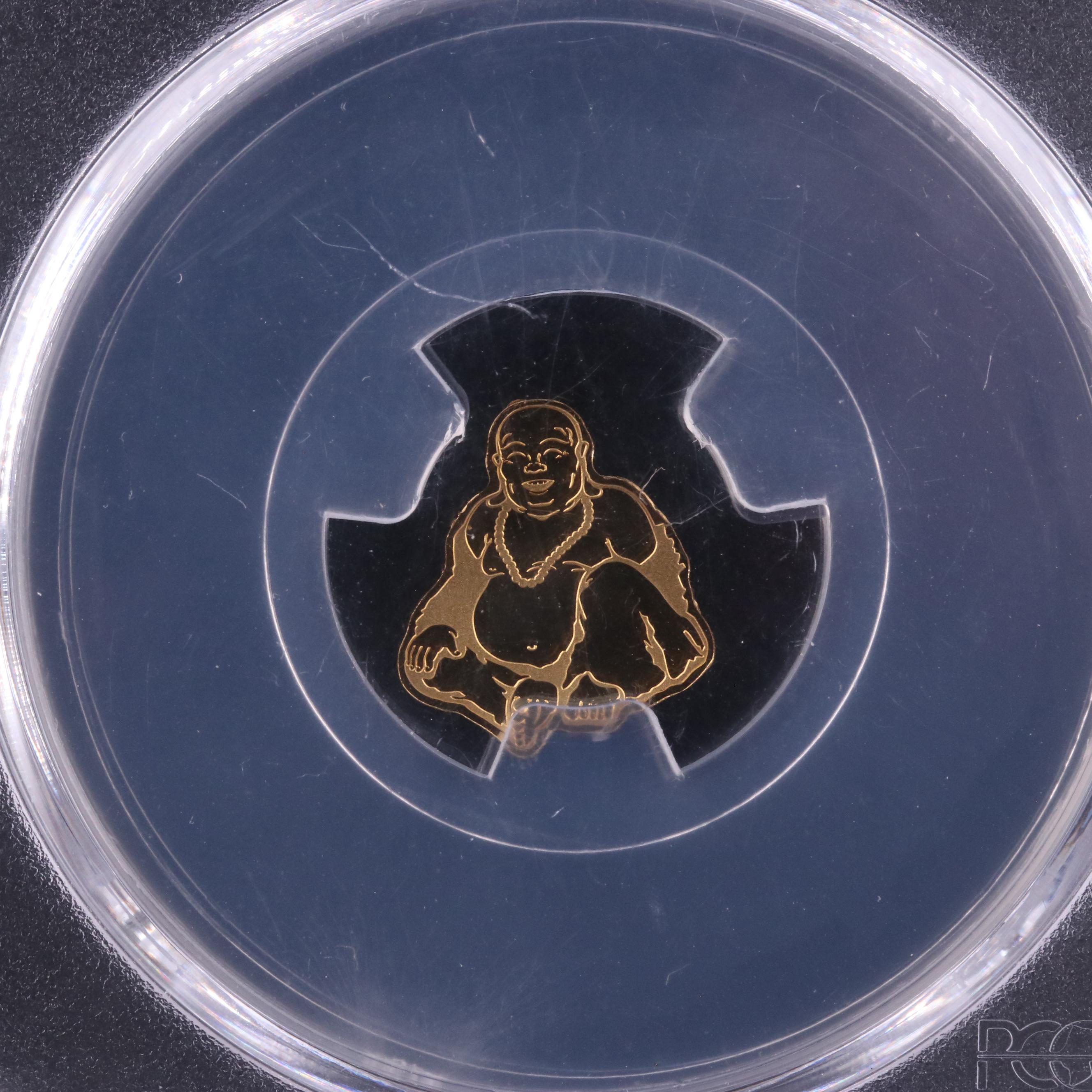 PCGS Graded MS70 (2017) Palau "Laughing Buddha" $1 Gold Coin