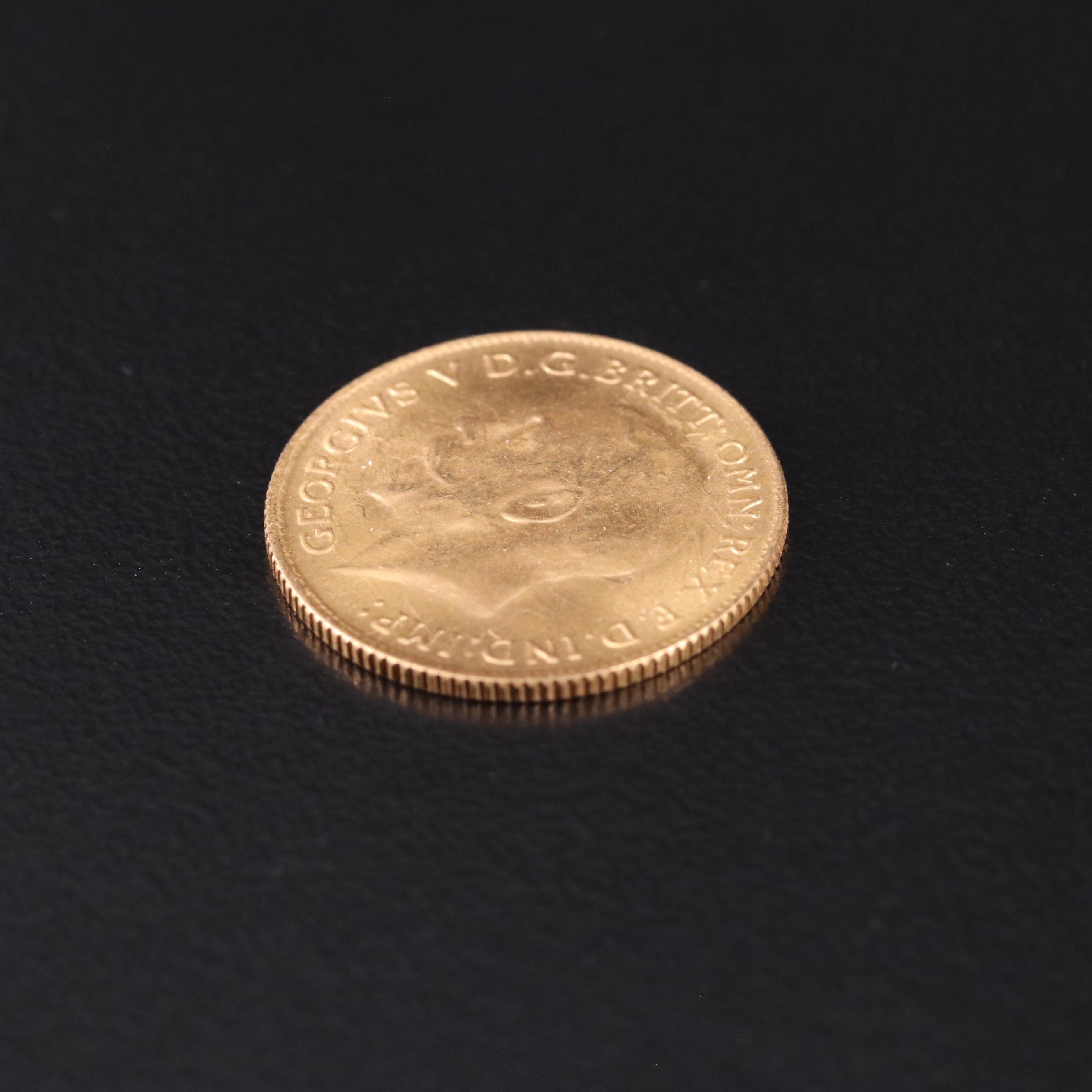 1915 Great Britain Half Sovereign Gold Coin, George V