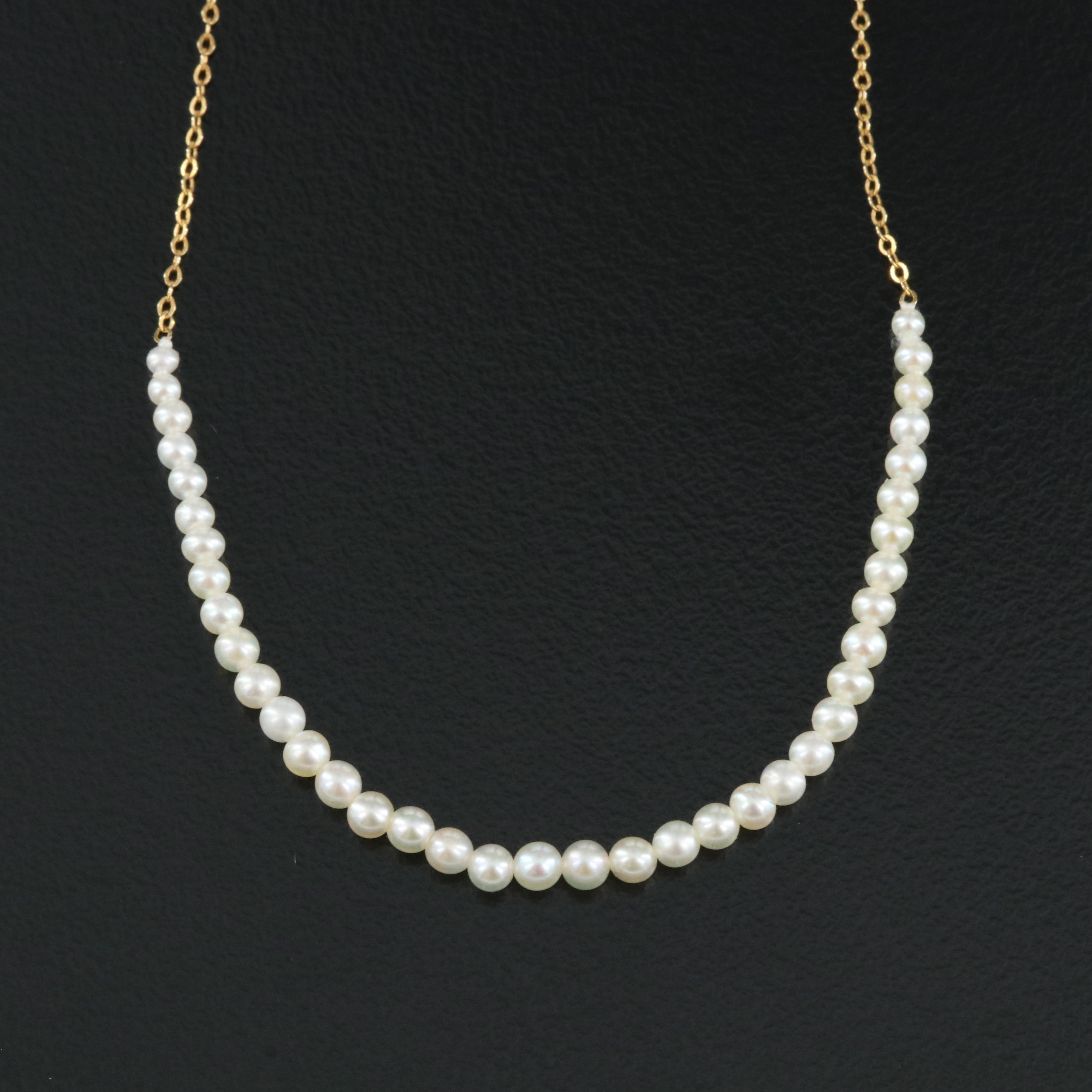 Vintage 14K Graduated Add-A-Pearl Necklace