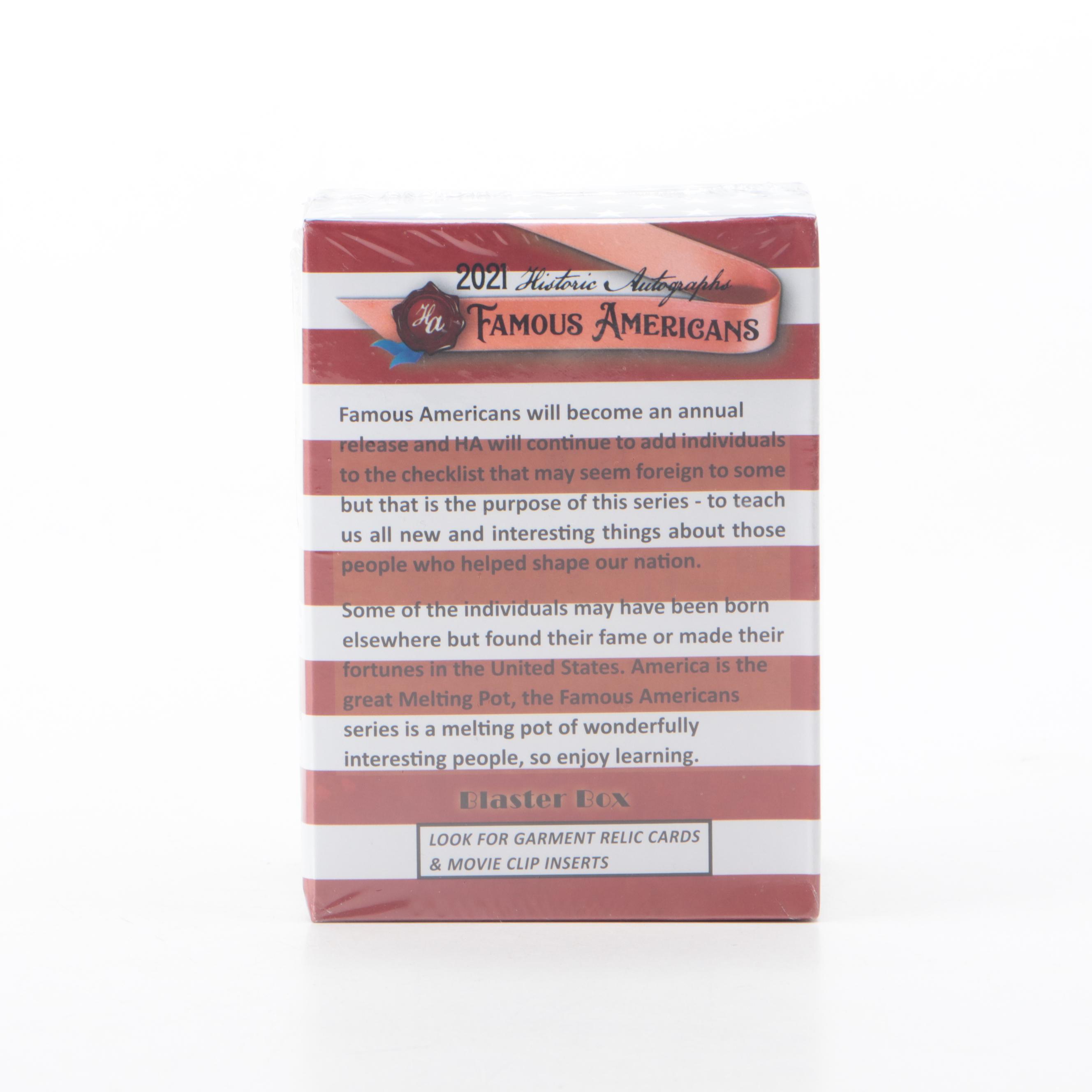 2021 Historic Autographs "Famous Americans" Trading Cards Sealed Box