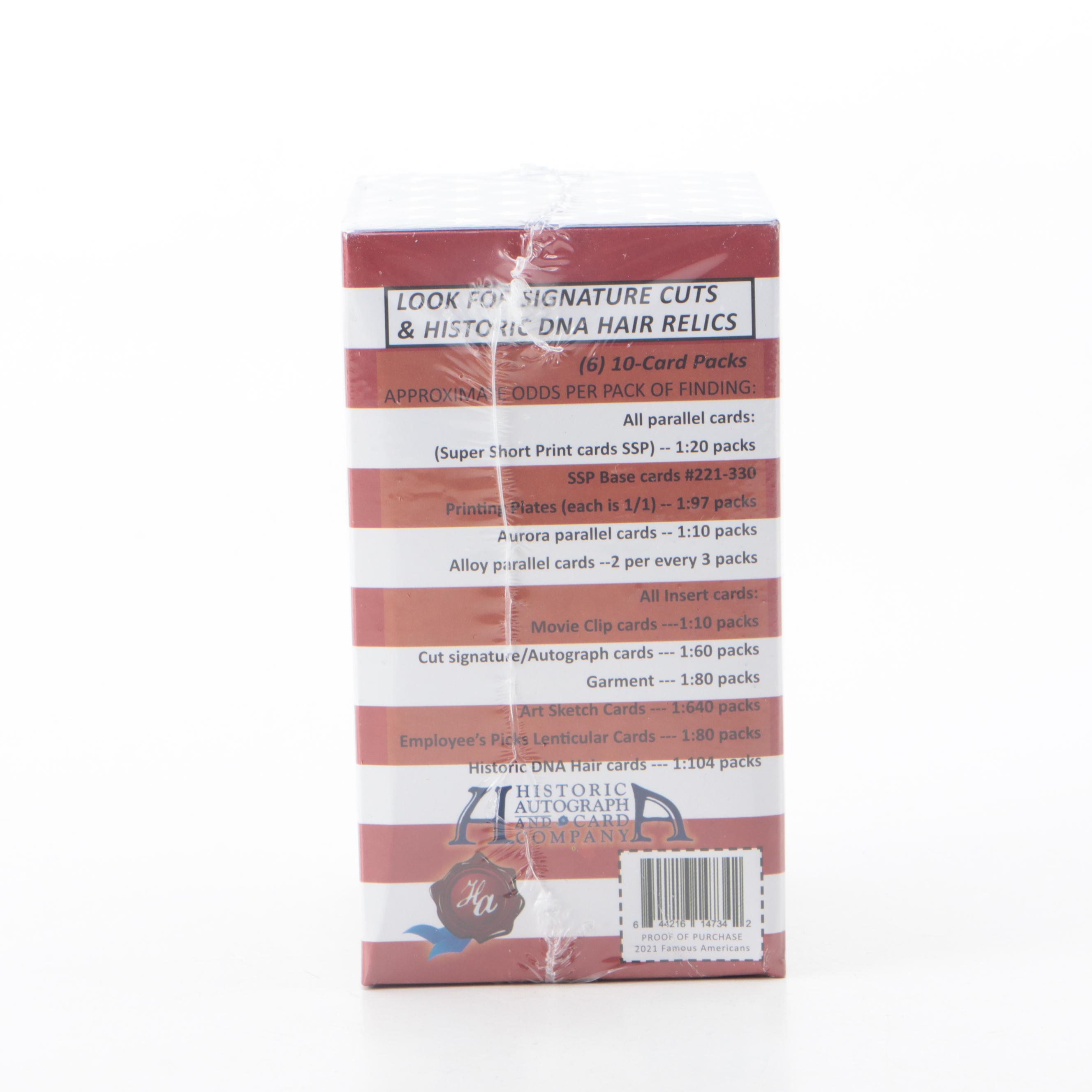 2021 Historic Autographs "Famous Americans" Trading Cards Sealed Box