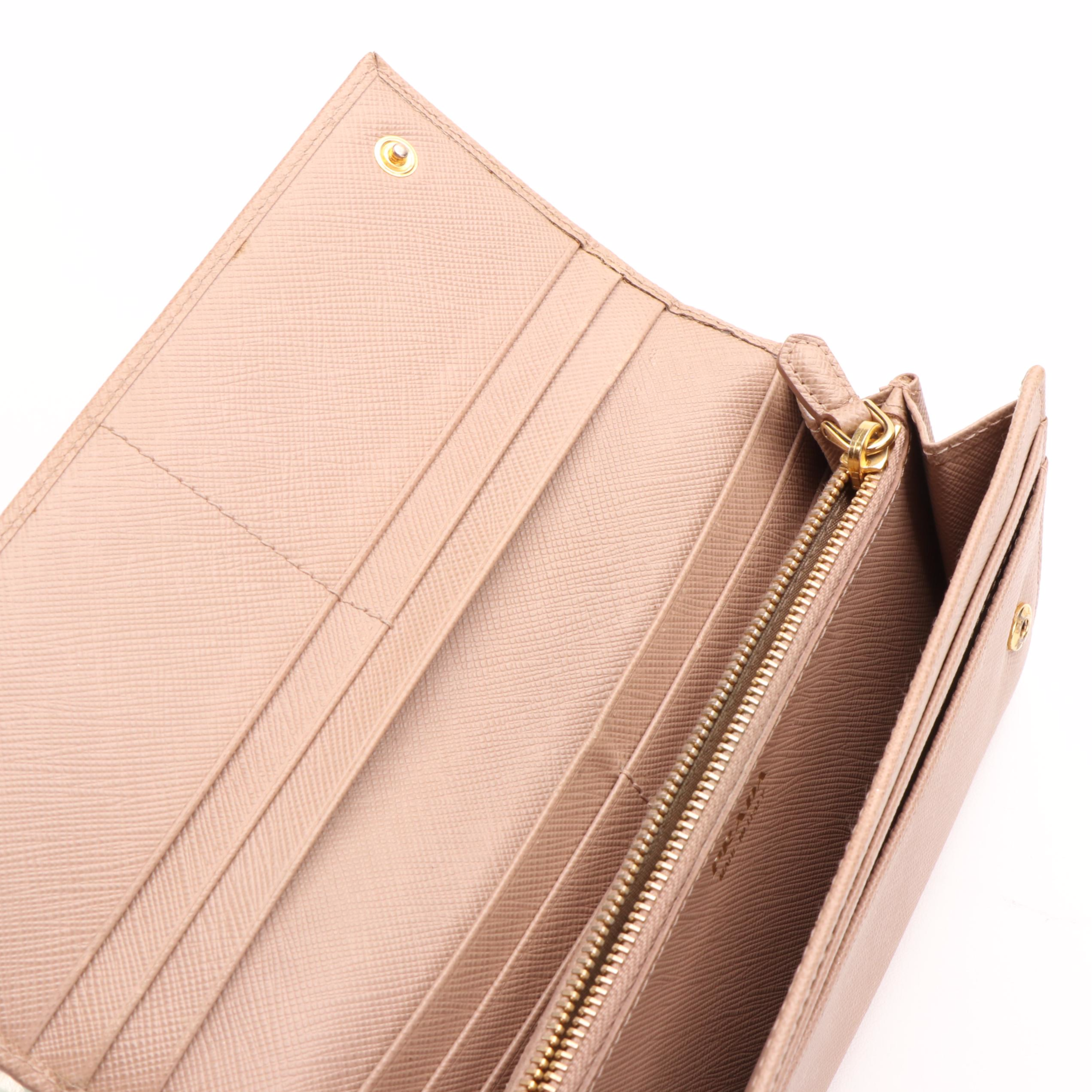 Prada Saffiano Logo Continental Wallet