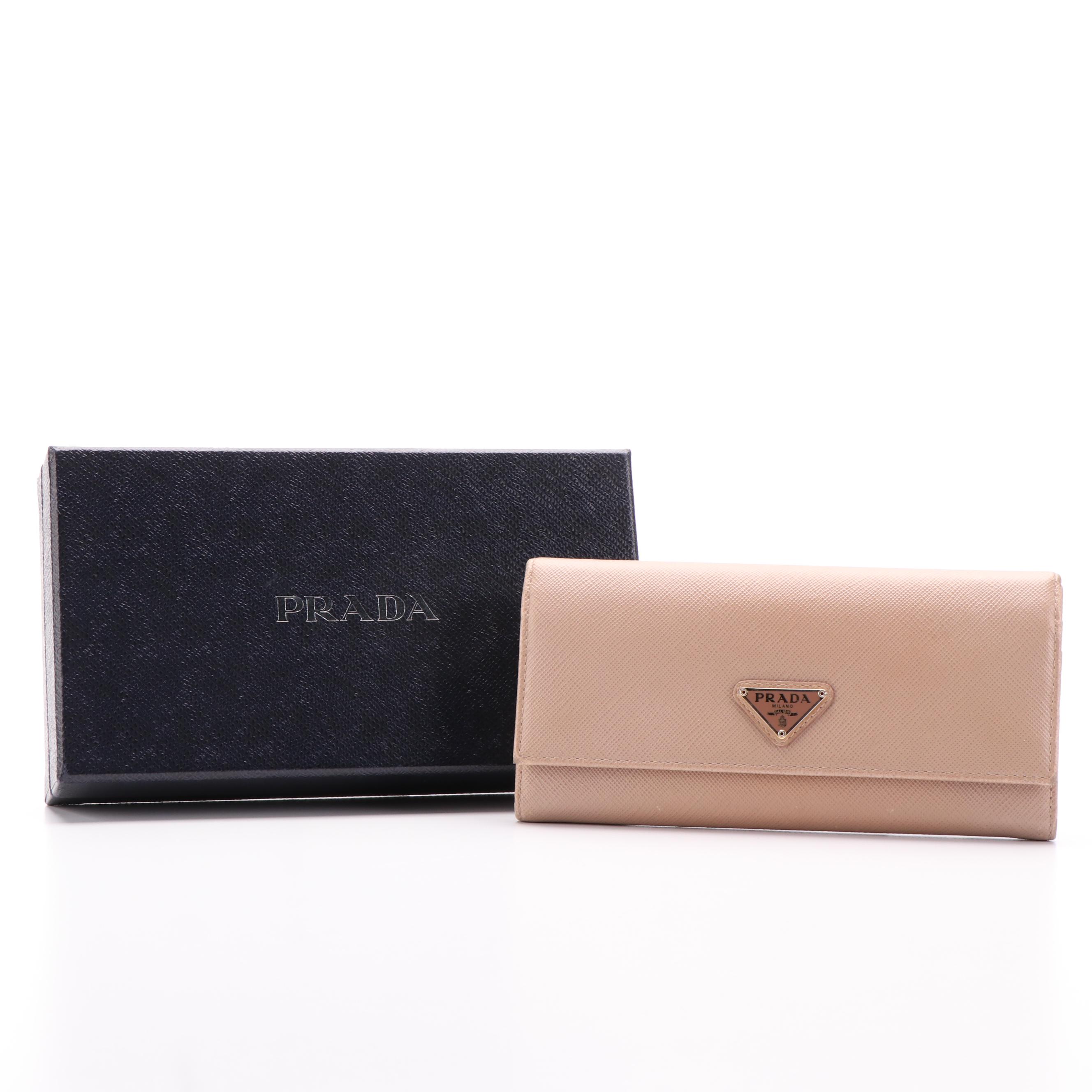Prada Saffiano Logo Continental Wallet