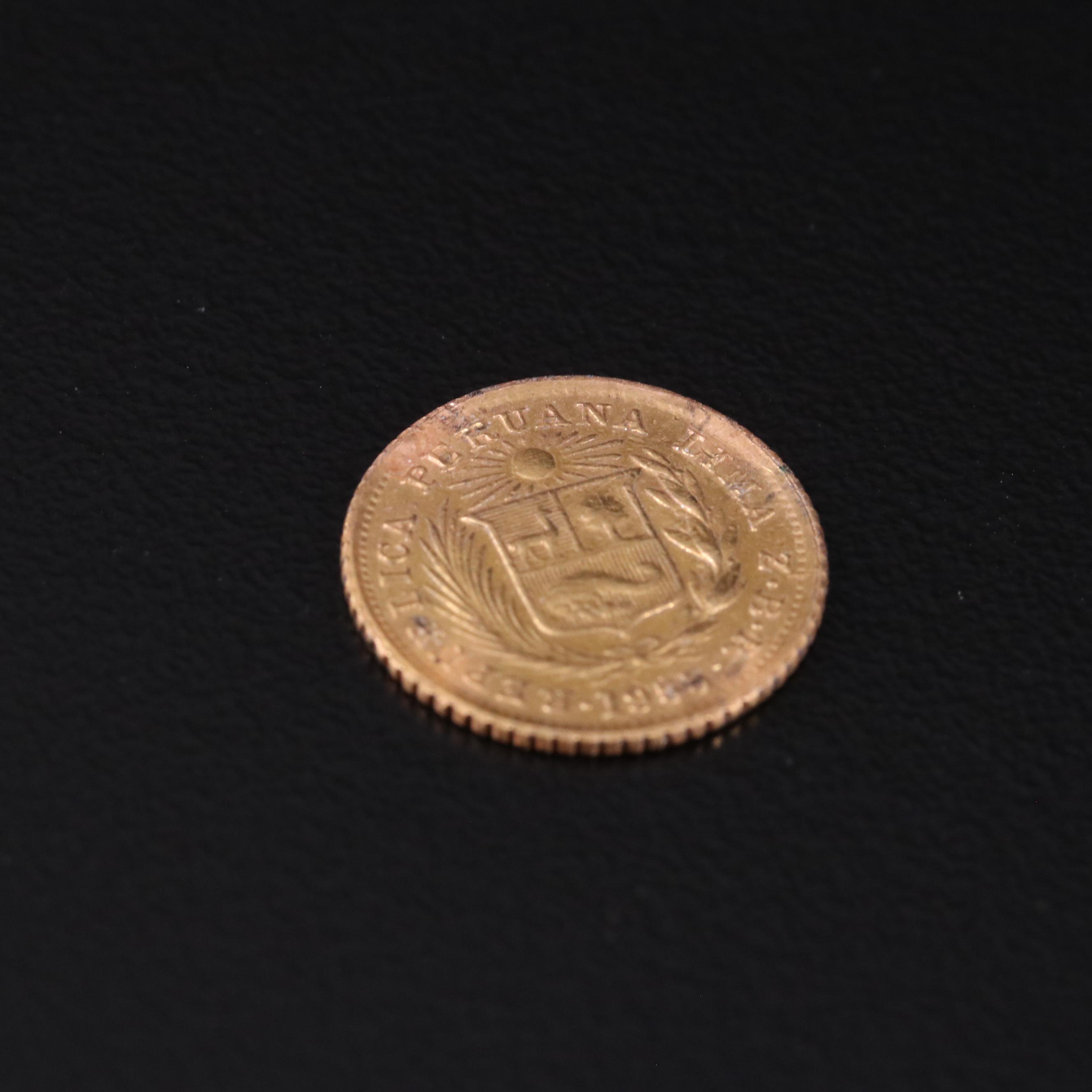 1955 Peru 1/5 Libre Gold Coin