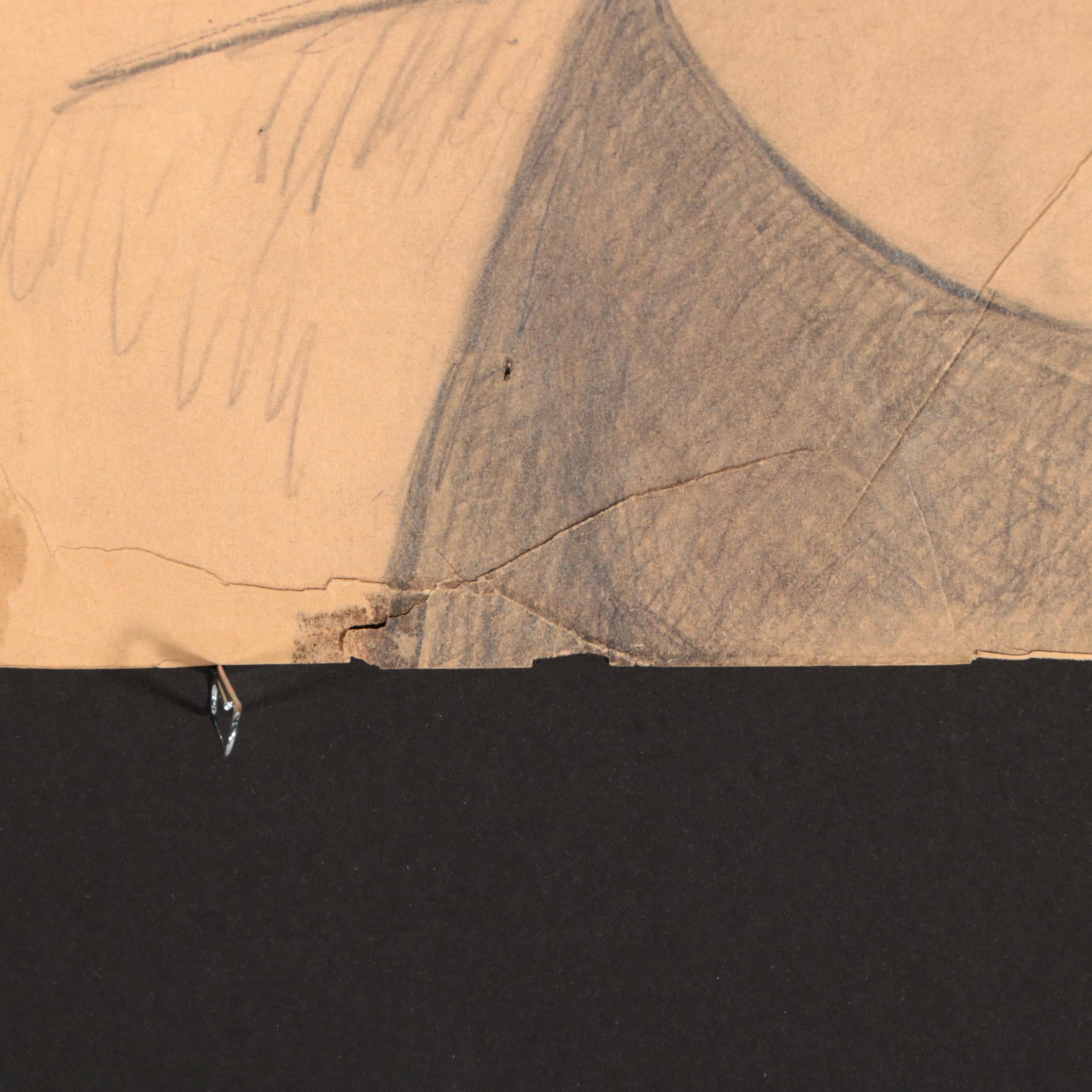 Pencil and Charcoal Drawing after Amedeo Modigliani