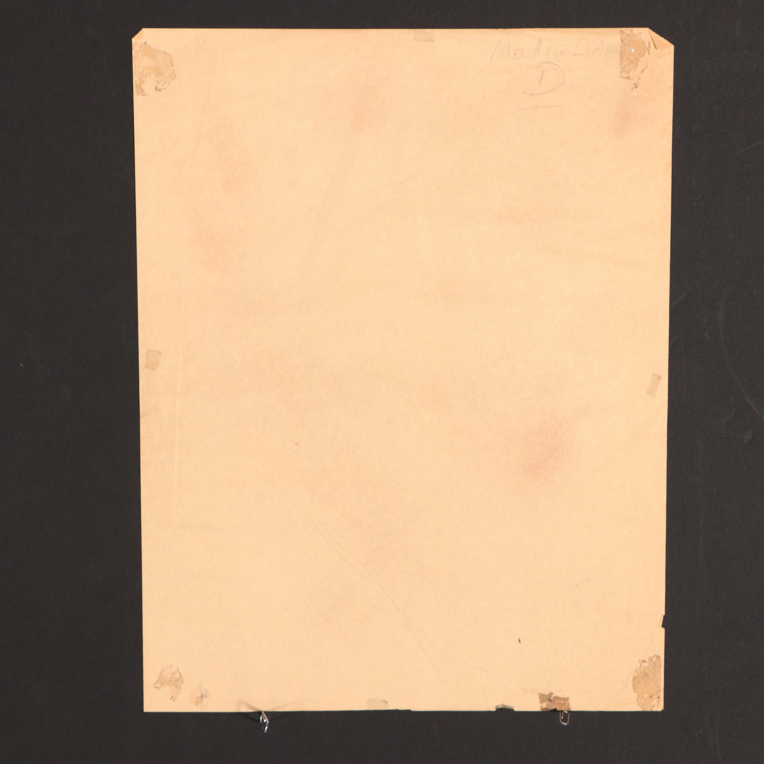 Pencil and Charcoal Drawing after Amedeo Modigliani