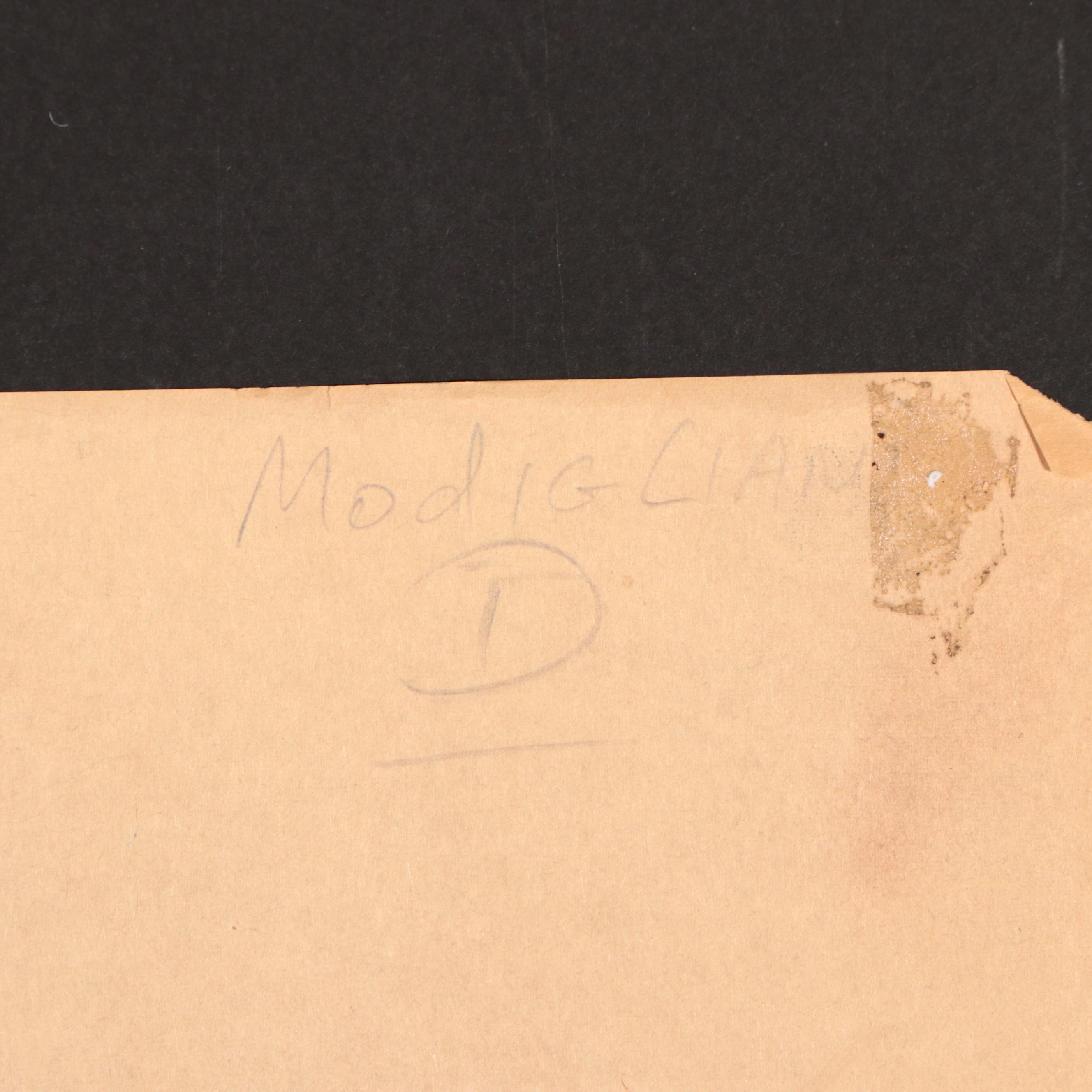 Pencil and Charcoal Drawing after Amedeo Modigliani