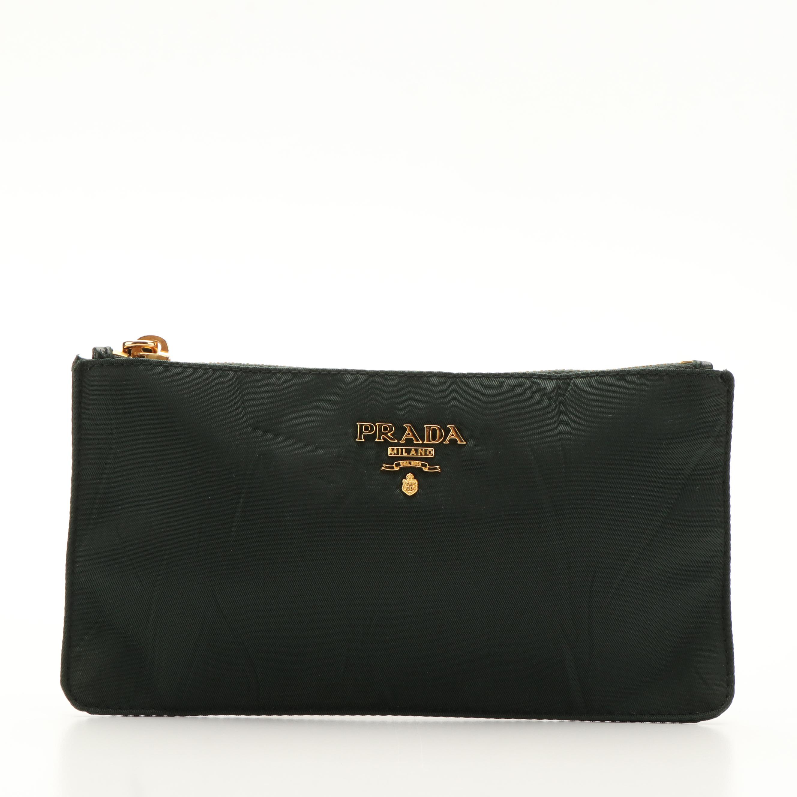 Prada Logo Plaque Nylon Accessory Bag