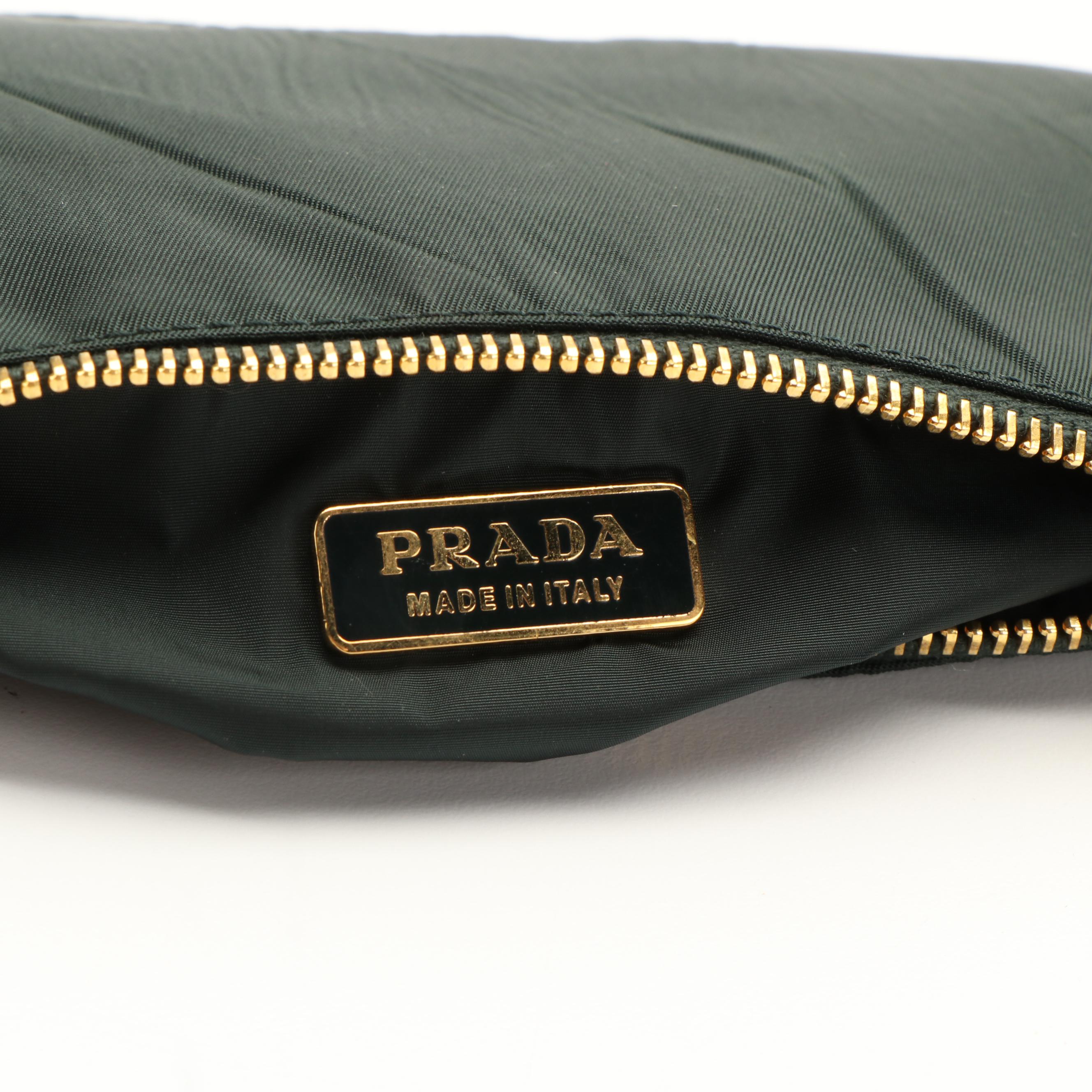 Prada Logo Plaque Nylon Accessory Bag