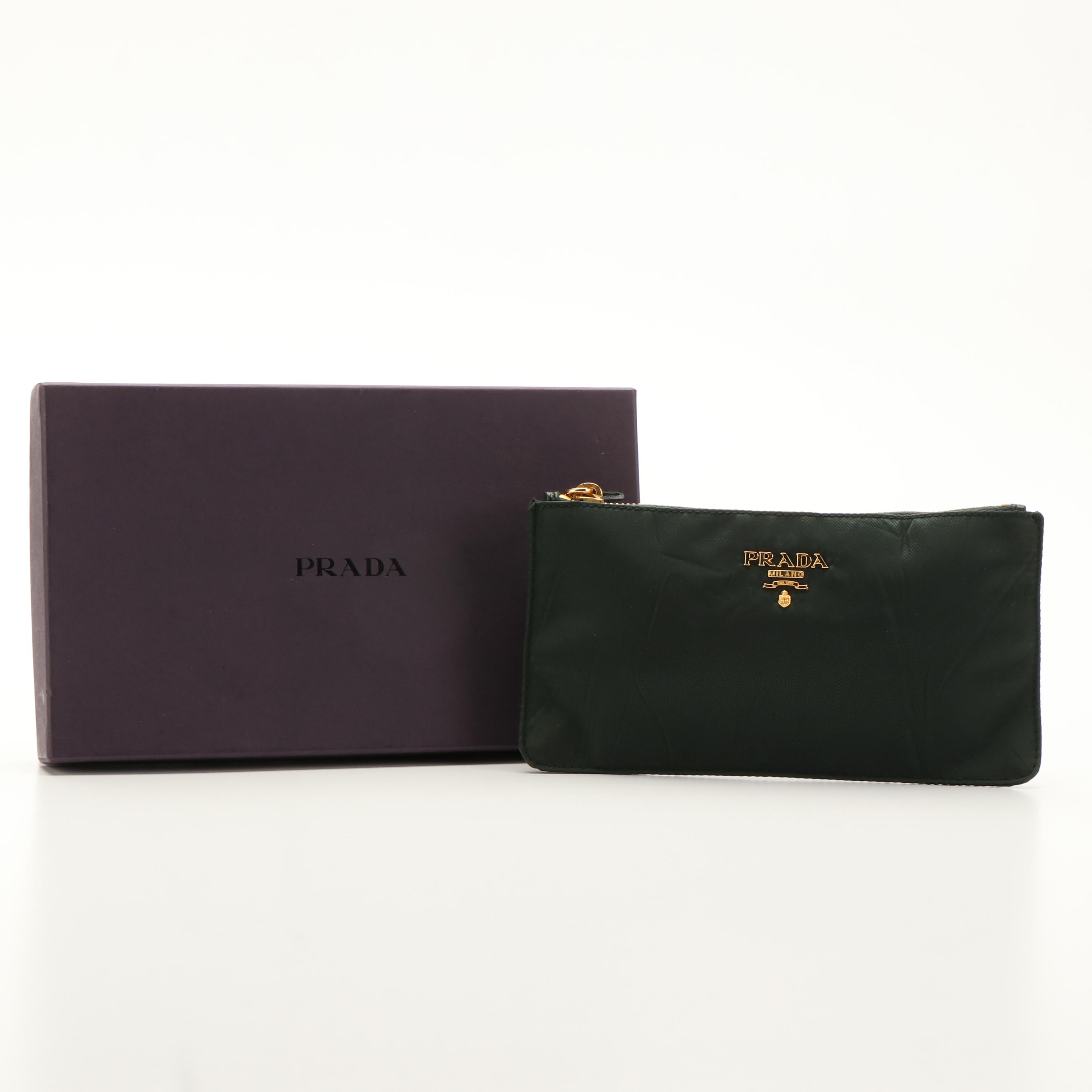 Prada Logo Plaque Nylon Accessory Bag