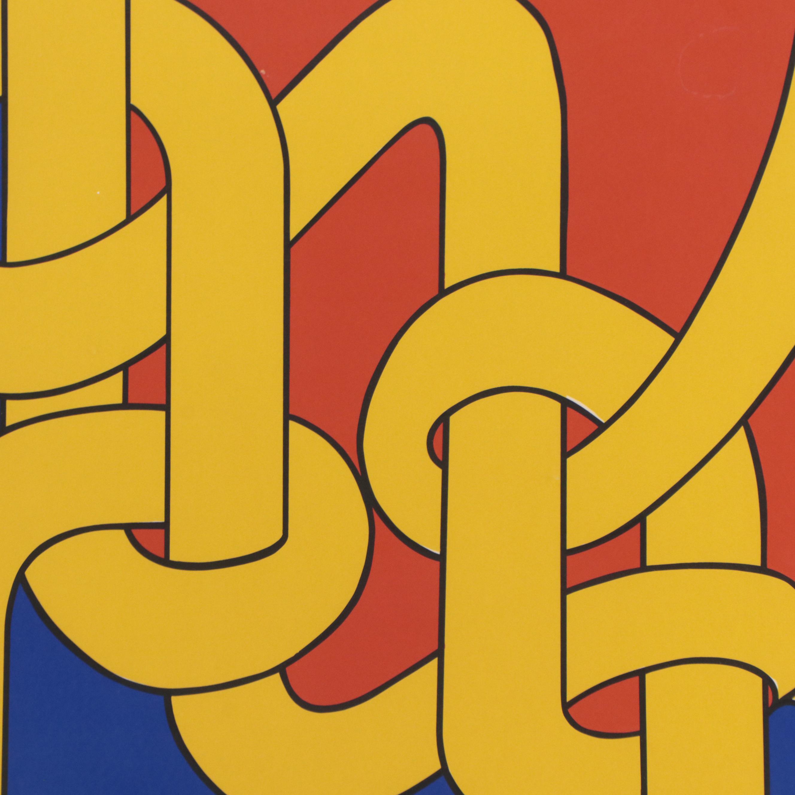 Margaret Wenstrup Abstract Serigraph "Cincinnati Urban Walls," 1971