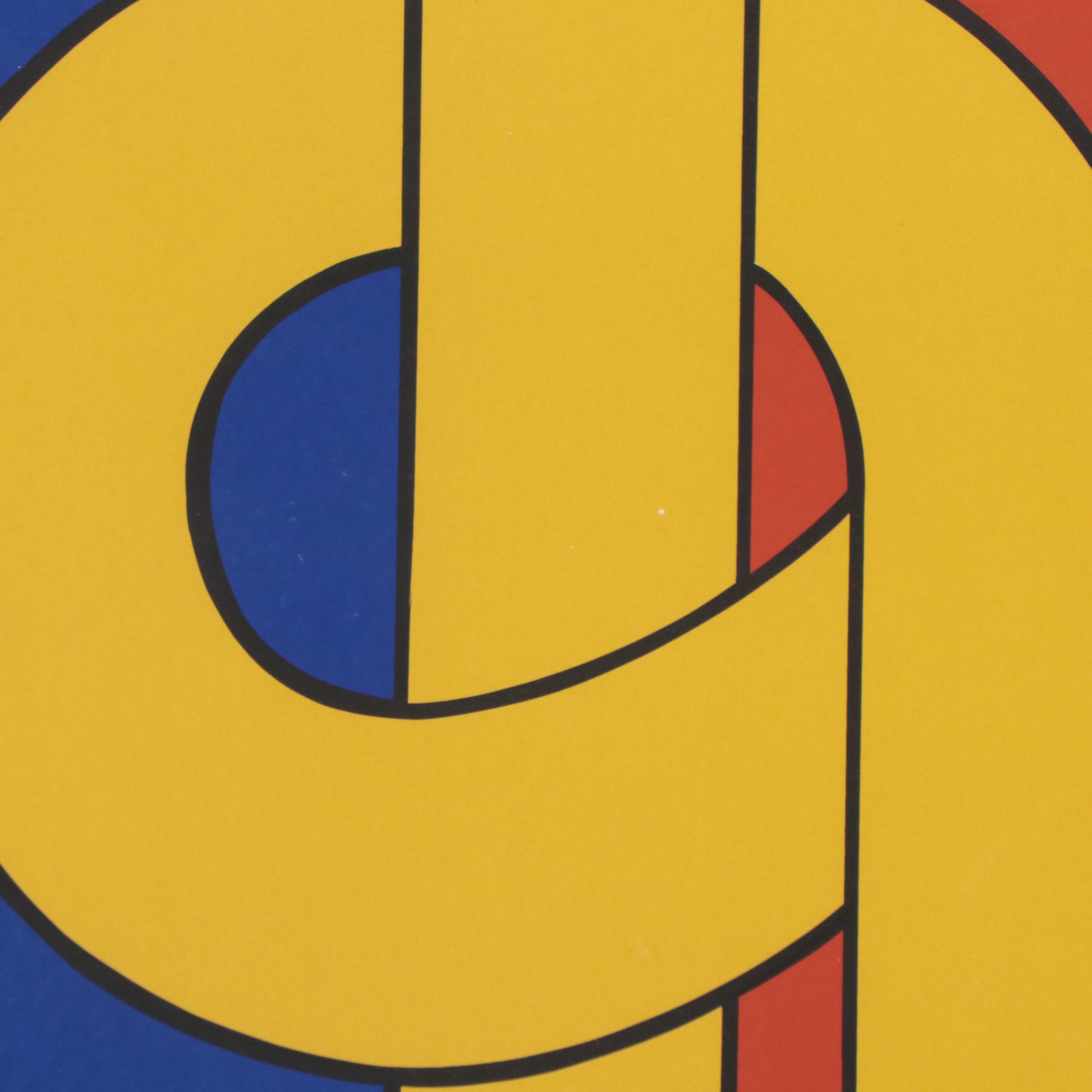 Margaret Wenstrup Abstract Serigraph "Cincinnati Urban Walls," 1971