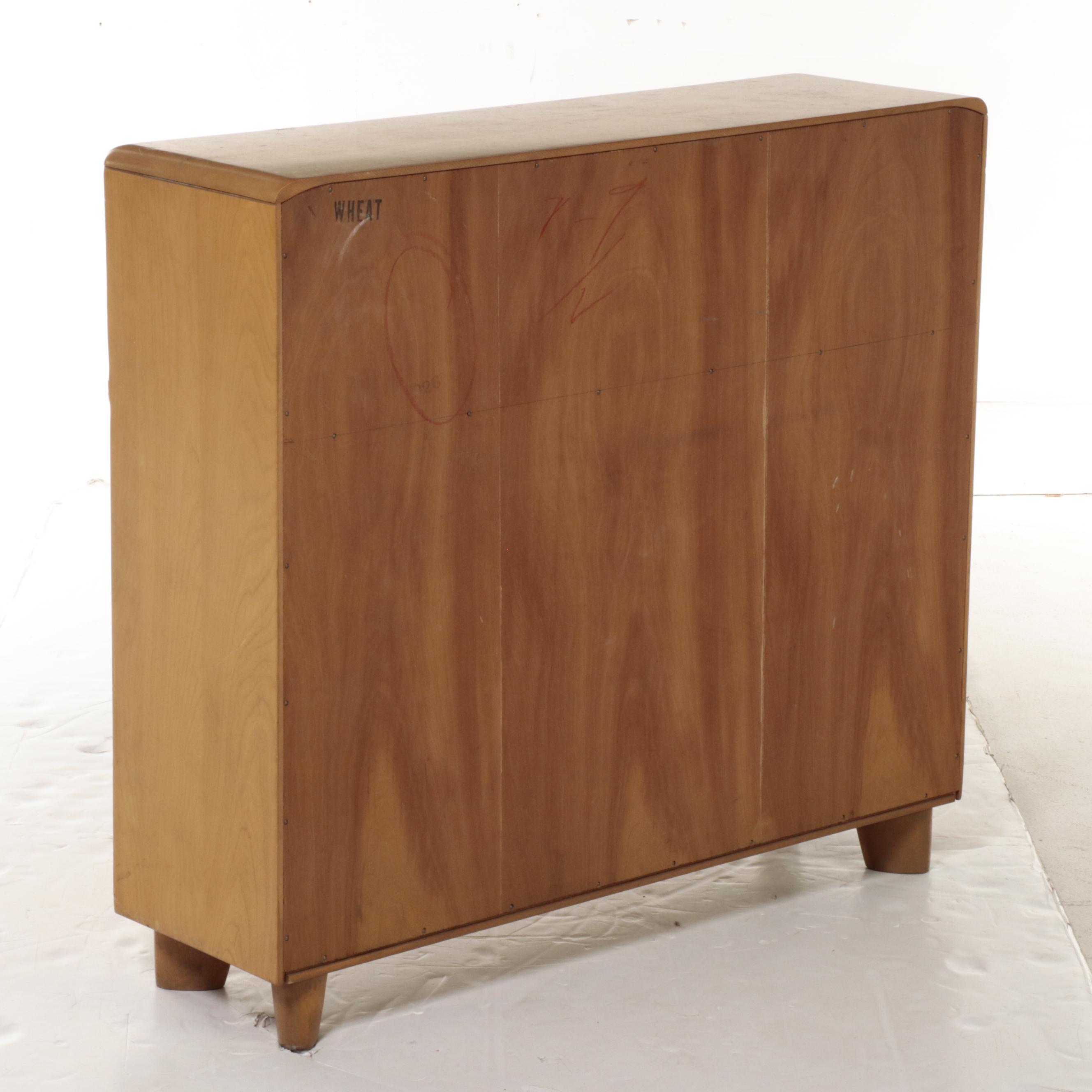 Heywood-Wakefield Mid Century Modern Console Cabinet in Wheat Finish