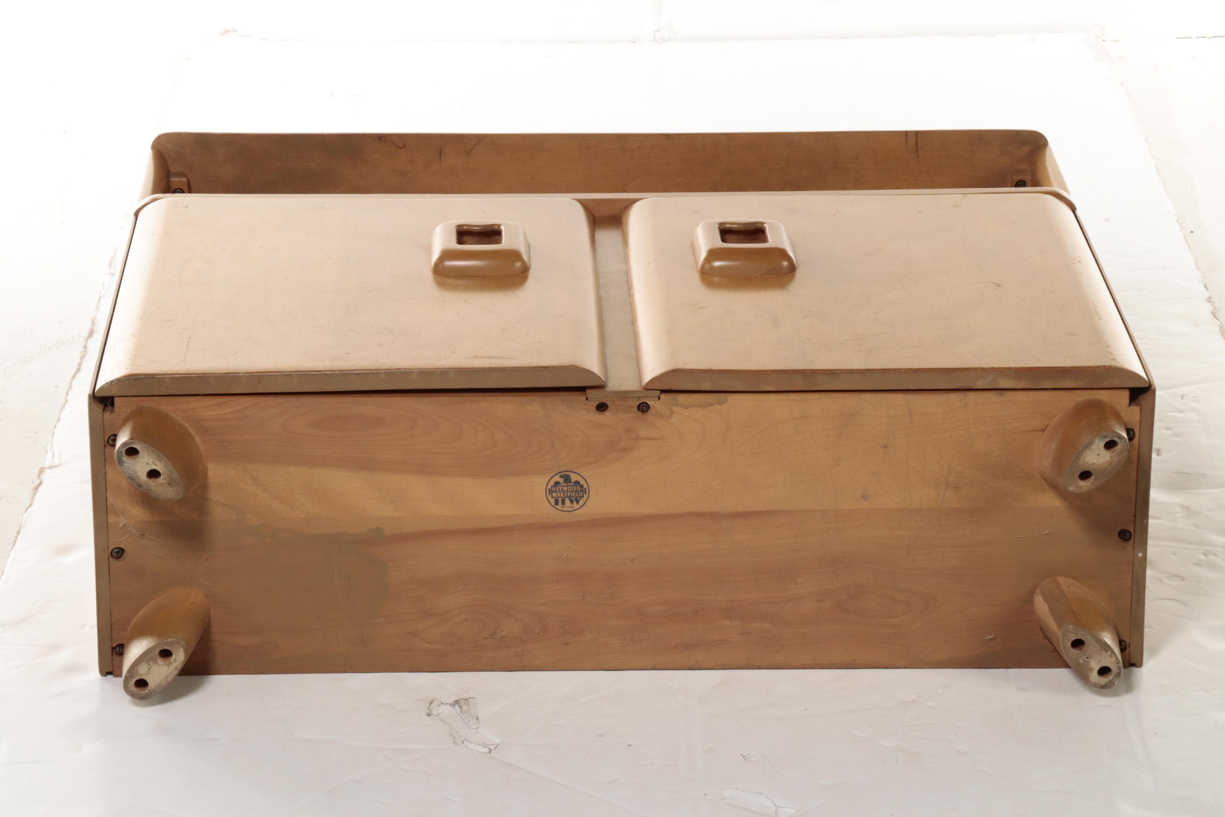 Heywood-Wakefield Mid Century Modern Console Cabinet in Wheat Finish