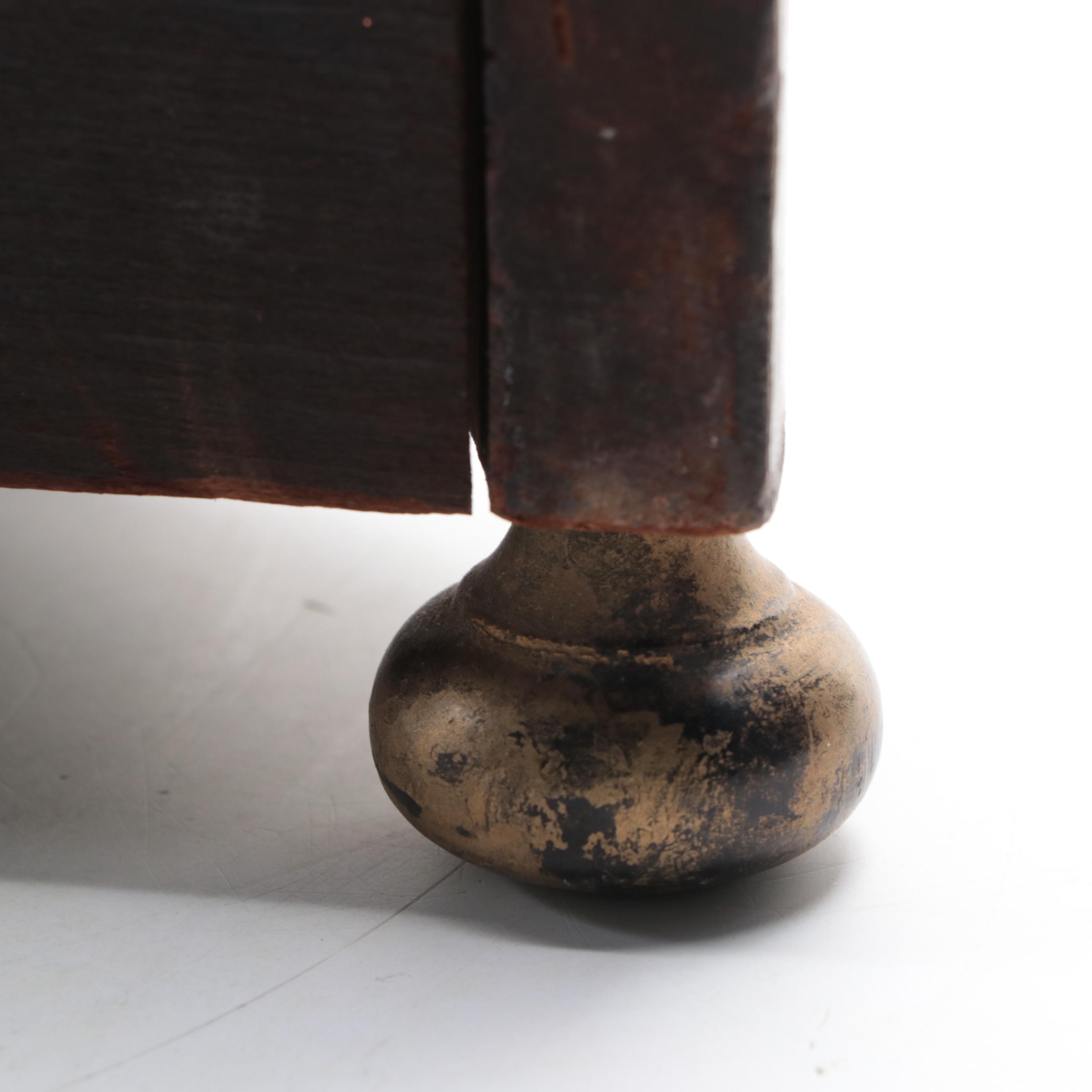 Ansonia Wood and Etched Glass 8 Day Wall Clock