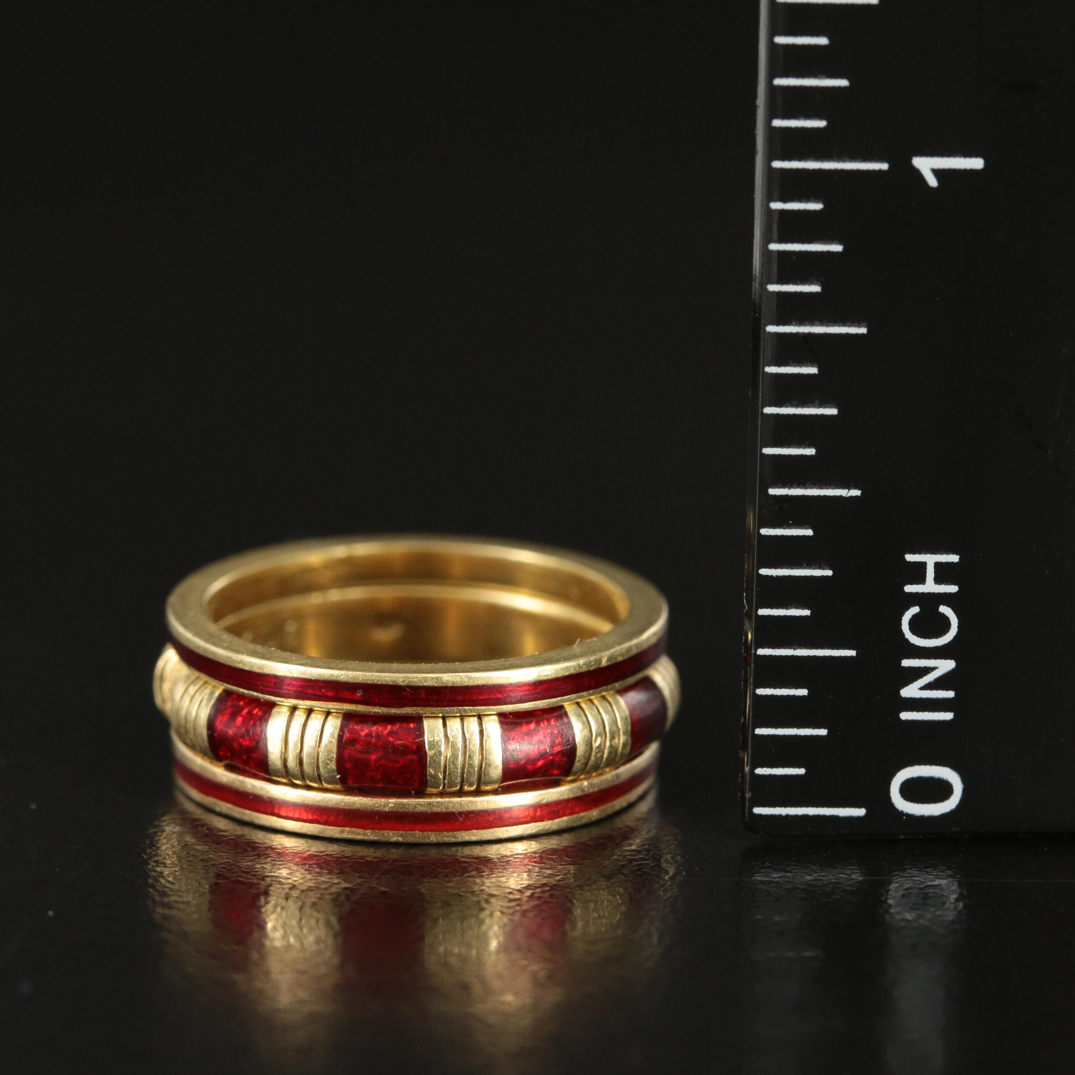 Hidalgo 18K and Enamel Stacking Bands